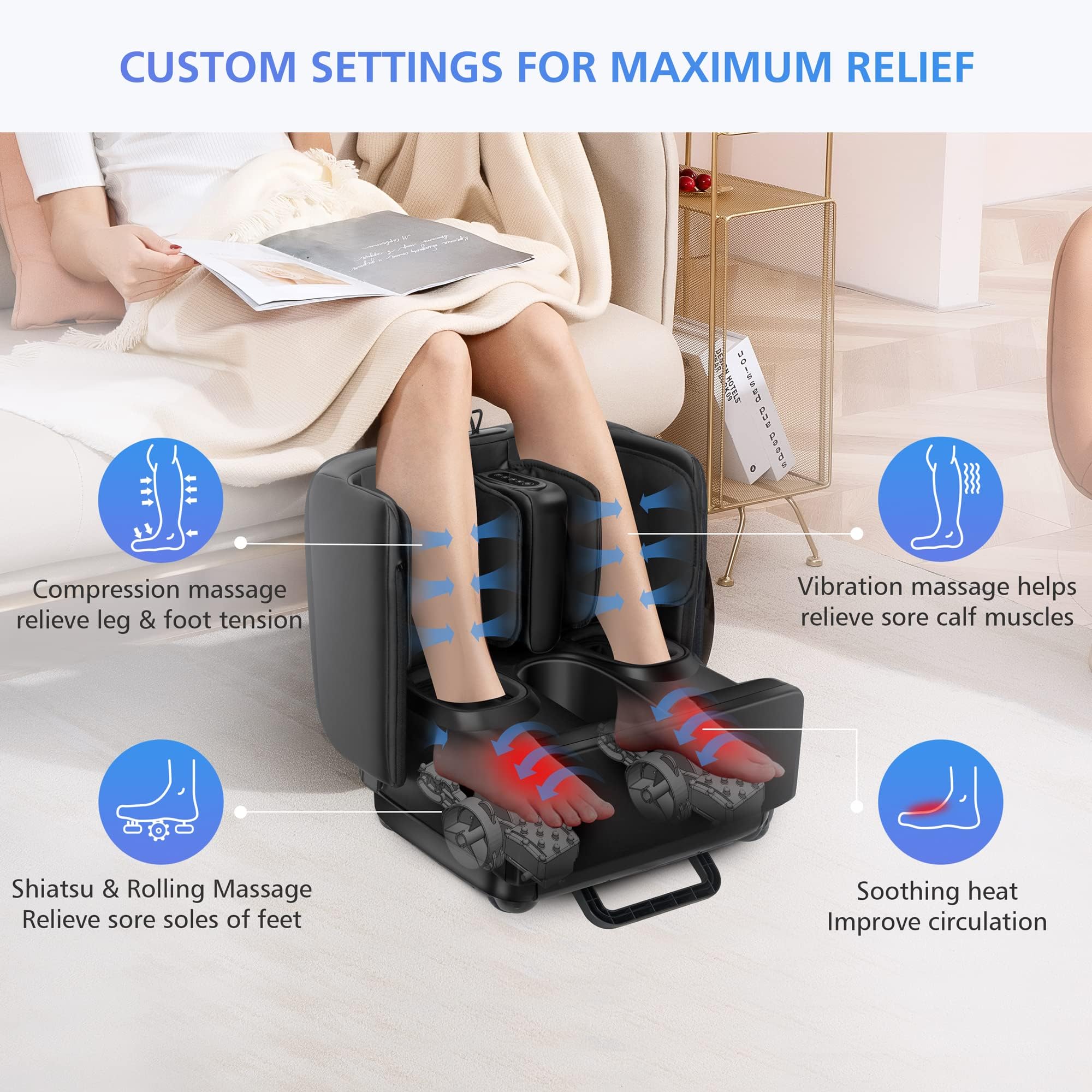 COMFIER Electric Heating Pad with 2-in-1 Foot Massager - Soothing Pain Relief for Back, Shoulder & Feet - Perfect for Home Relaxation, Muscle Recovery & Stress Relief