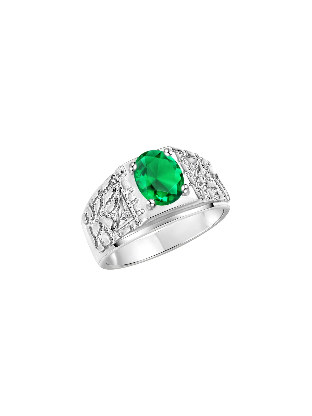 Rylos Men's Designer Nugget Ring - 9X7MM Oval Gemstone & Diamond Birthstone Ring in Sterling Silver (Sizes 8-13) | Perfect for Weddings, Anniversaries & Gifts | Stylish Men's Jewelry