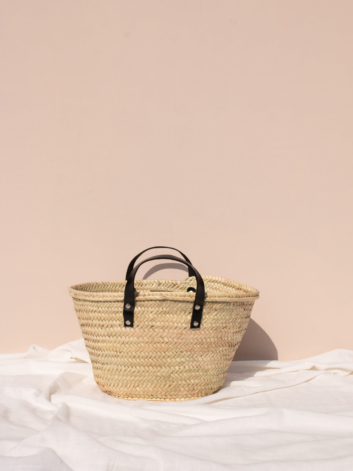 Mini Valencia Basket Bag - Black Woven Handbag for Women, Perfect for Beach, Picnic, and Summer Outings
