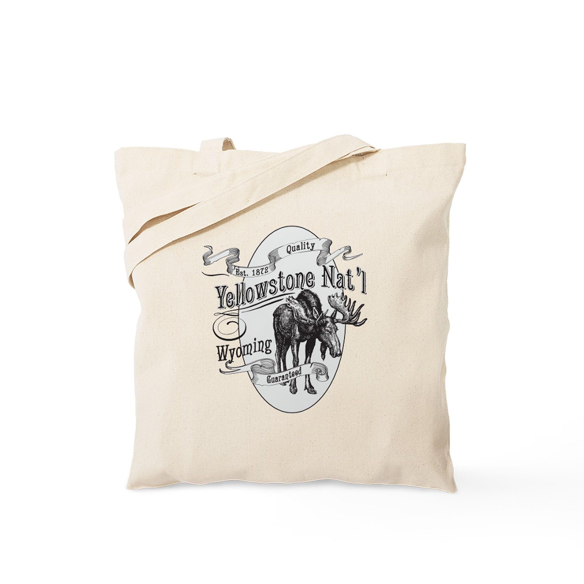 Yellowstone Vintage Moose Canvas Tote Bag - Eco-Friendly Reusable Shopping Bag for Groceries, Beach Trips & Daily Use