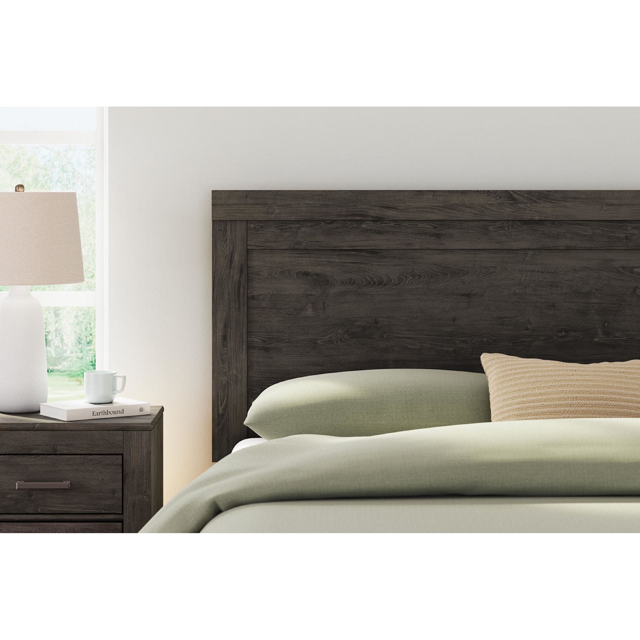 Brinxton King Panel Headboard - Charcoal Upholstered Bed Frame Headboard for Bedroom Decor & Master Suite Upgrade