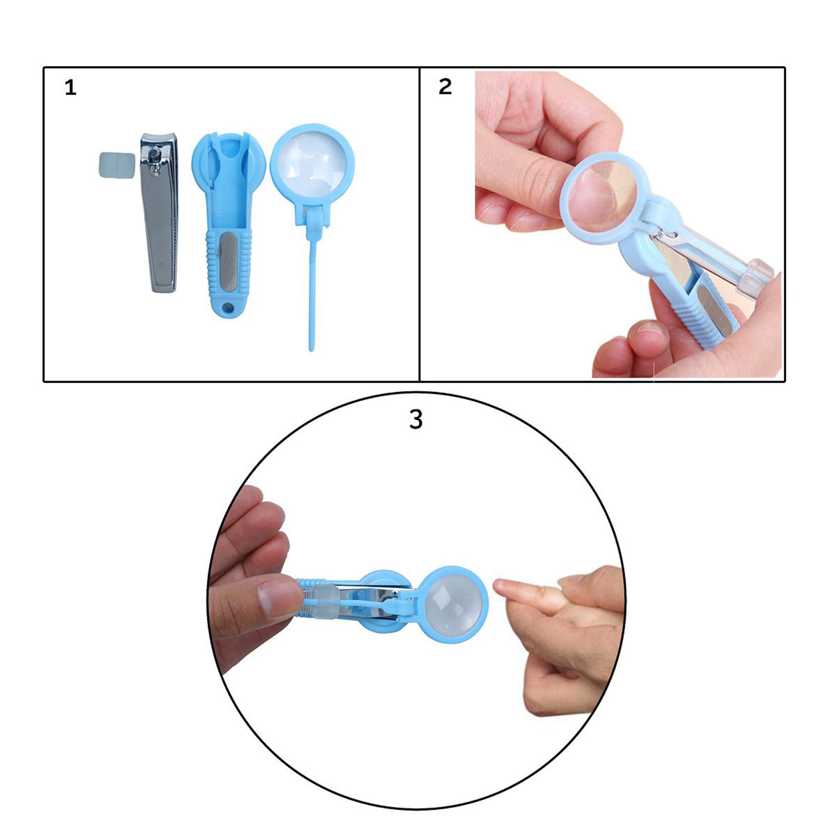 MEZON Stainless Steel Nail Clipper with Magnifying Glass - Professional Manicure Pedicure Tools for Kids & Seniors - Easy Grip Nail Cutter for Elderly Care & Children's Safety - Perfect for Home, Travel, and Salon Use