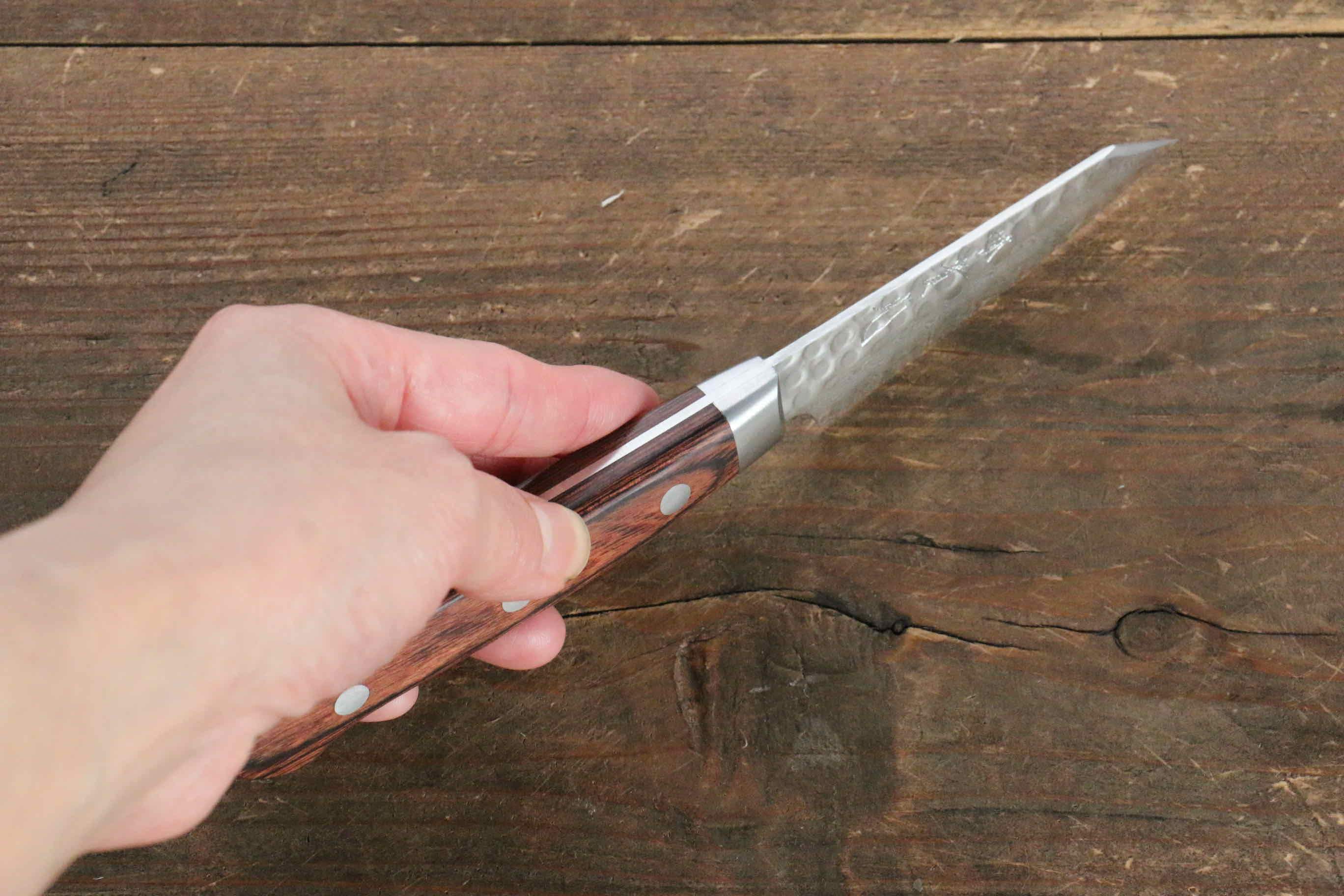 Jikko VG10 17-Layer Stainless Steel Paring Knife 70mm with Mahogany Handle - Perfect for Peeling, Slicing & Precision Kitchen Tasks