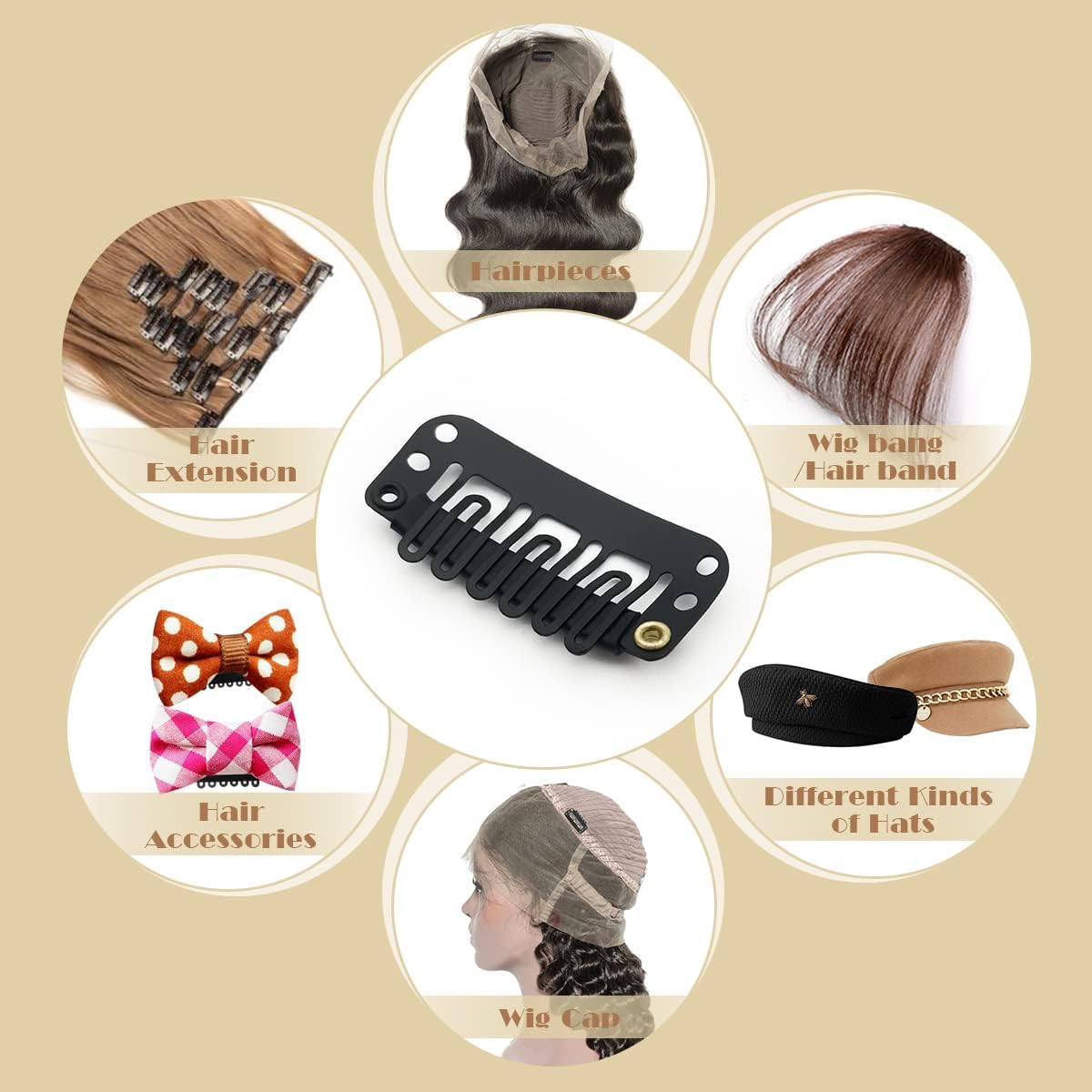 INSIME Dupatta Clips for Brides - Secure Hair Wig & Extension Clips for Women & Men - Chunni Dupatta Grip Pins for Head Tucking - Perfect for Bridal Dupatta Setting & Special Occasions