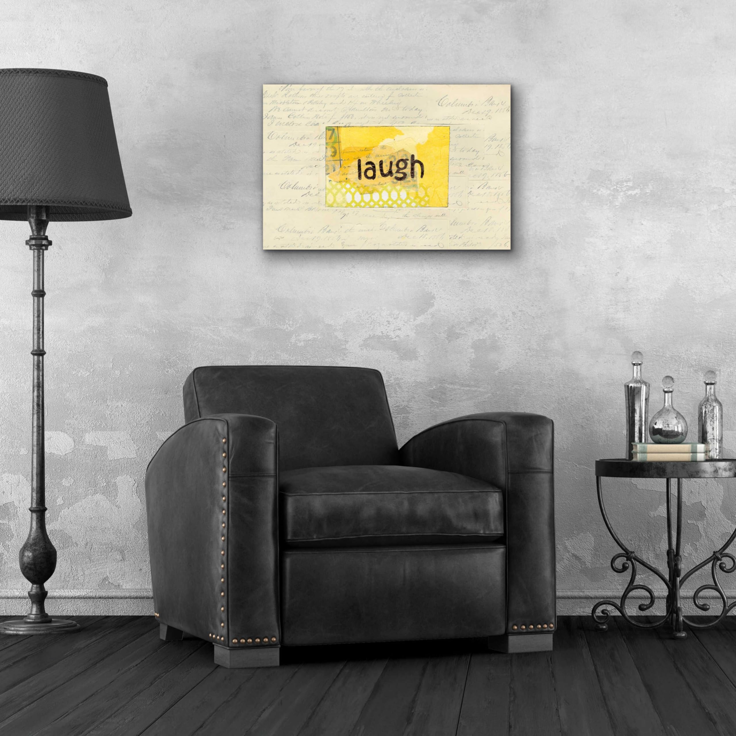 Courtney Prahl Laugh Collage - 24x16 Inch Acrylic Glass Wall Art Decor, Modern Abstract Painting for Living Room, Bedroom & Office