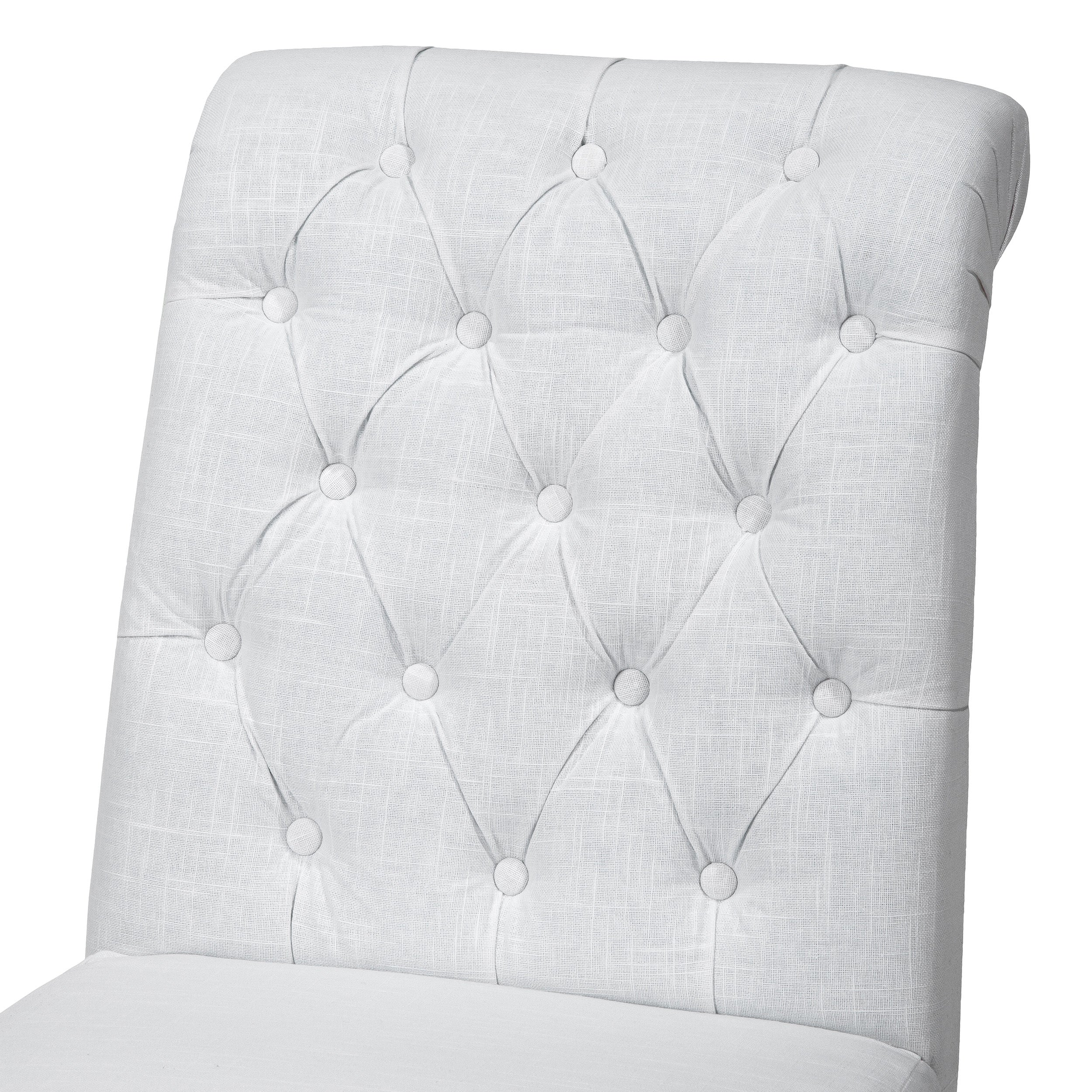 Broxton Tufted Dining Rolltop Chair Set of 2 - Modern Upholstered Kitchen Chairs for Dining Room, Breakfast Nook & Small Spaces