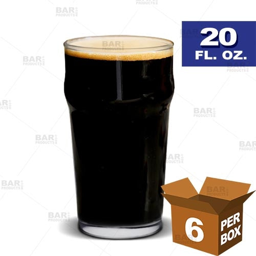 BarConic® 20 oz English Pub Glasses - Set of 6 | Classic Beer, Ale & Lager Drinking Glasses | Perfect for Home Bars, Pubs & Parties