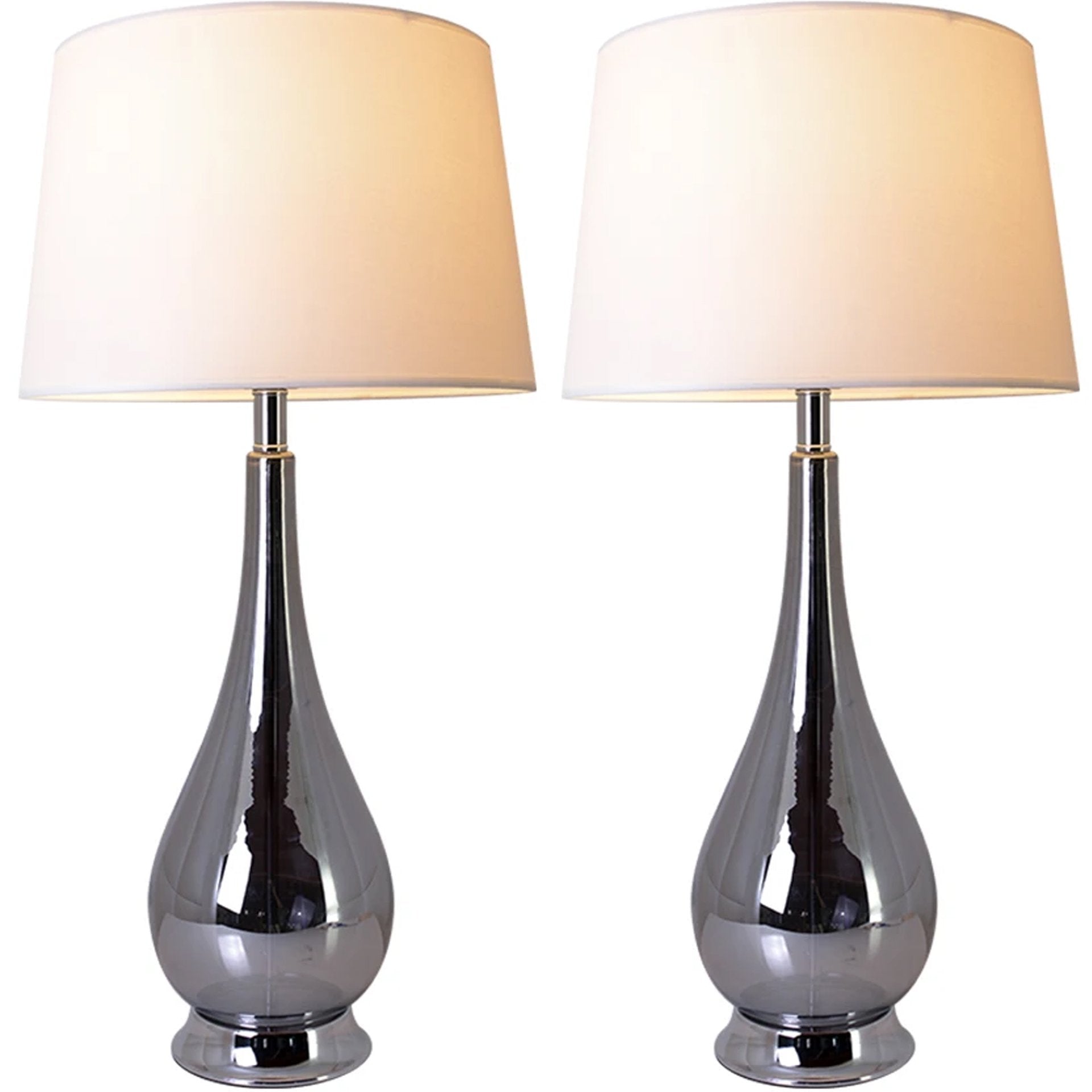 Tulip Big Translucent Ombre Glass Table Lamp Set of 2 - 30 Inch Modern Home Decor Lighting for Living Room, Bedroom & Office