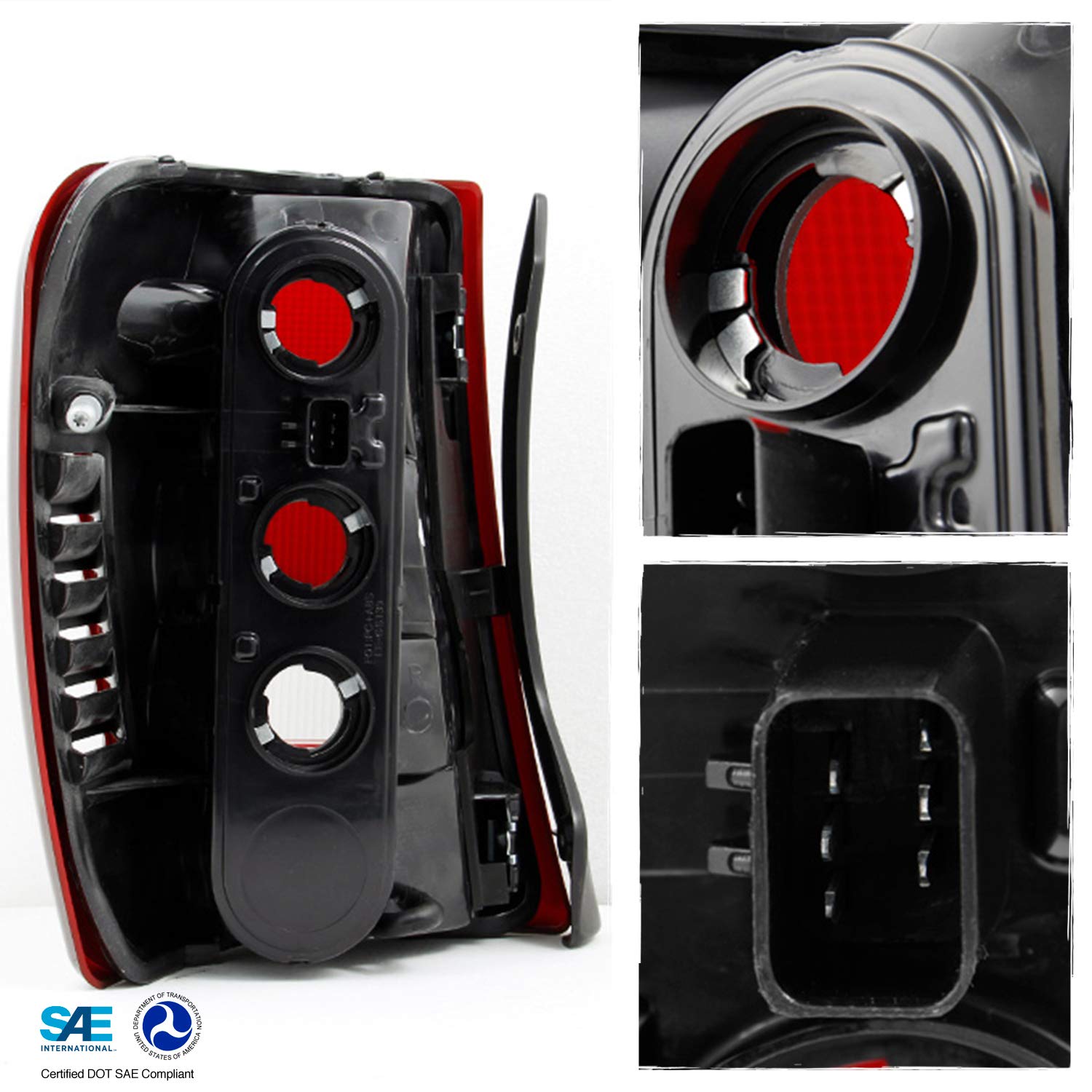 AKKON Dark Red LED Tail Lights Brake Lamps Pair for Jeep Grand Cherokee - Left Driver & Right Passenger Side Replacement - Perfect for Off-Roading, Night Driving & Custom Car Styling