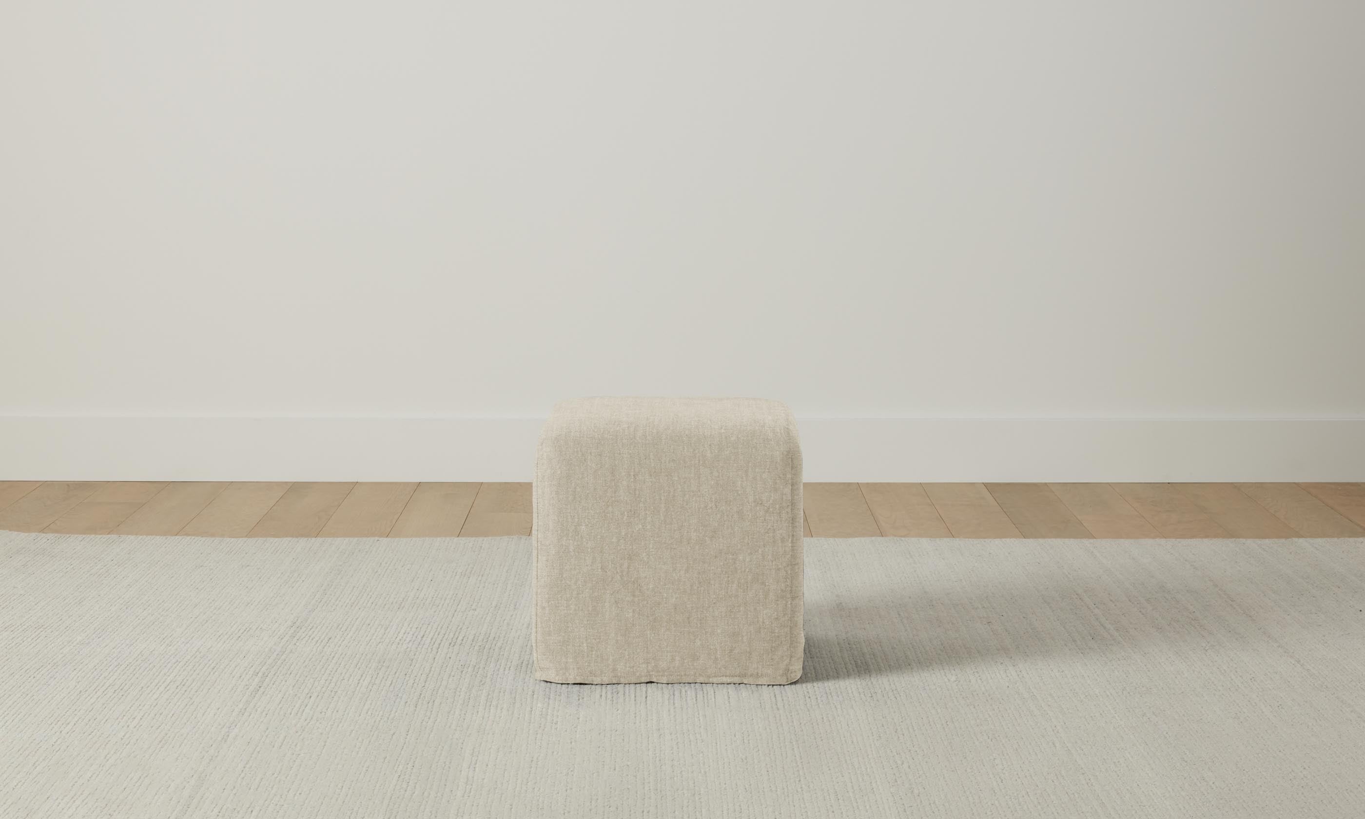 Franklin Ottoman with Heritage Belgian Linen Upholstery - Modern Alder Wood Storage Bench for Living Room, Bedroom & Entryway