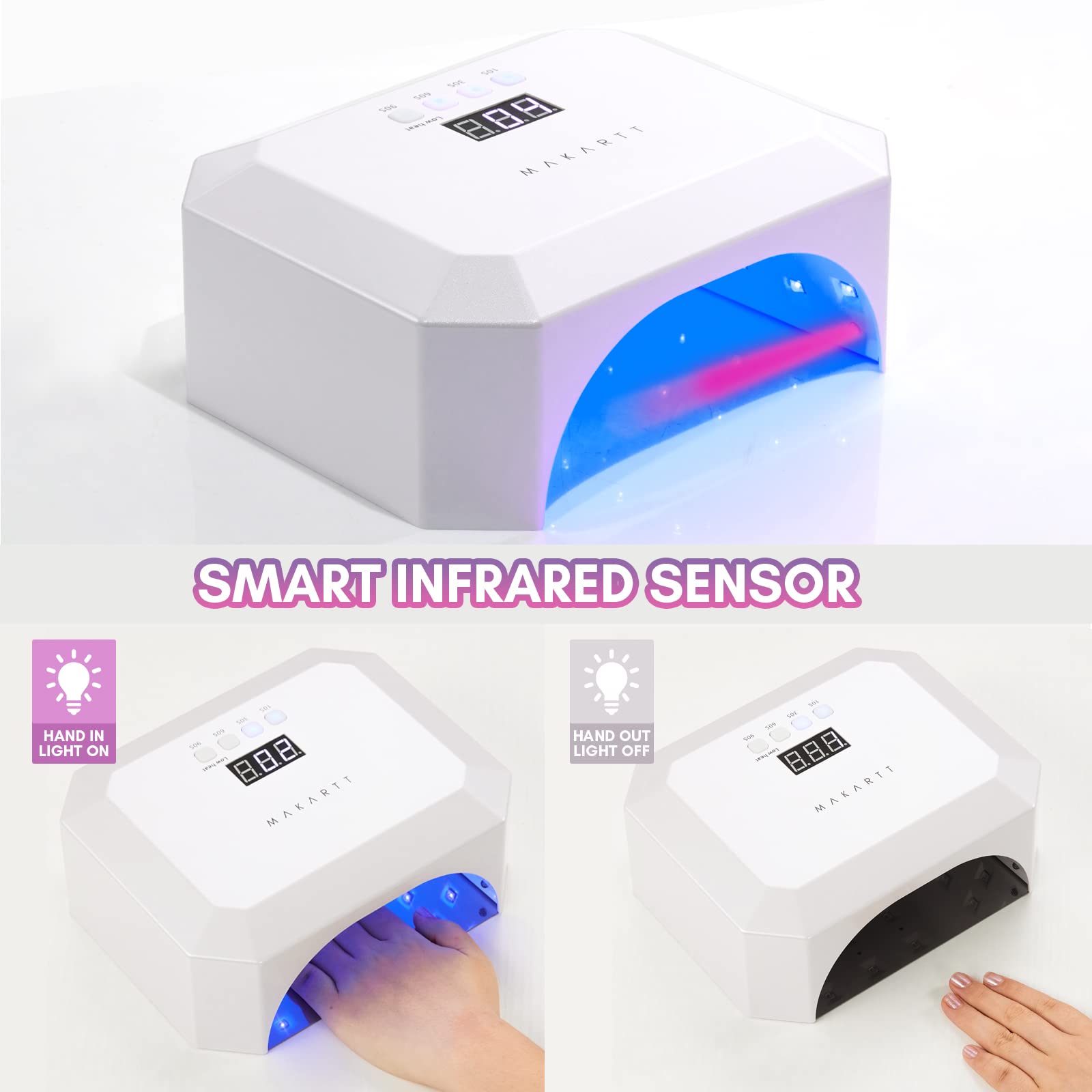 Makartt MALORY Rechargeable Nail Drill 30000RPM - Professional Cordless Electric Nail File Kit with 36W UV LED Light for Manicure & Pedicure | Perfect for Salon, Home Use & Travel Nail Care