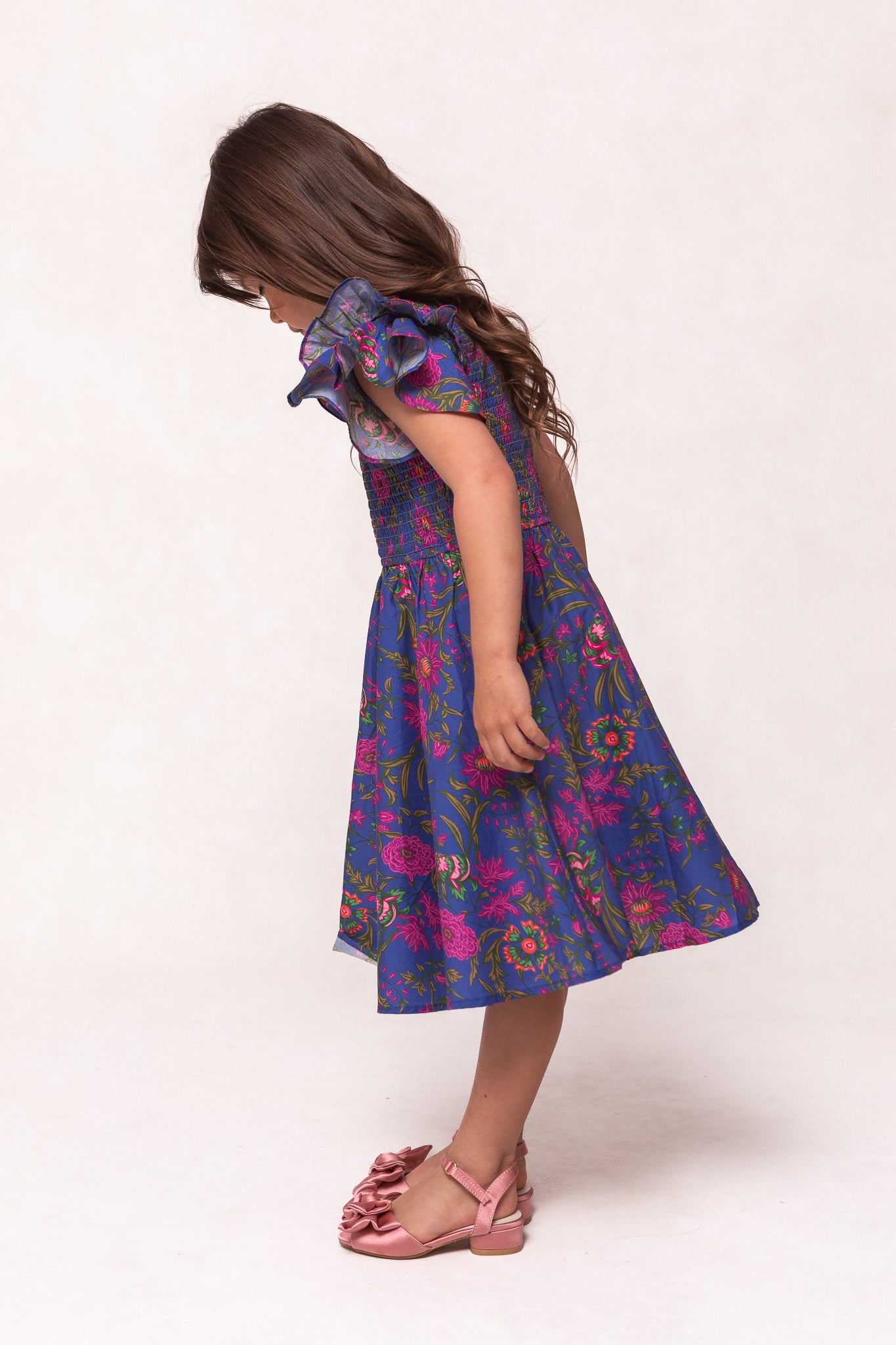 Mini Hattie Dress - Blue Multicolor Floral Print Sundress for Women | Perfect for Summer Beach, Vacation & Casual Outings