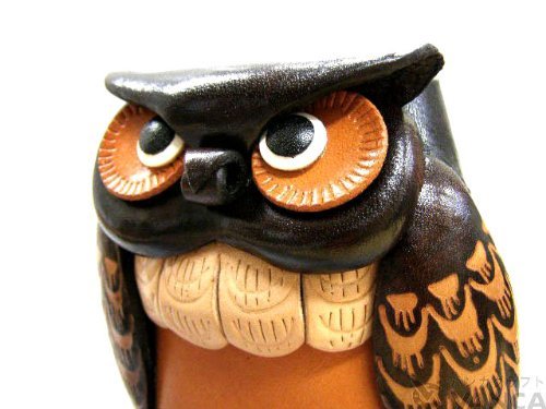 VANCA Handmade Owl Genuine Leather Eyeglasses Holder & Stand - Japanese Crafted Animal Glasses Organizer for Desk, Nightstand & Travel Accessories