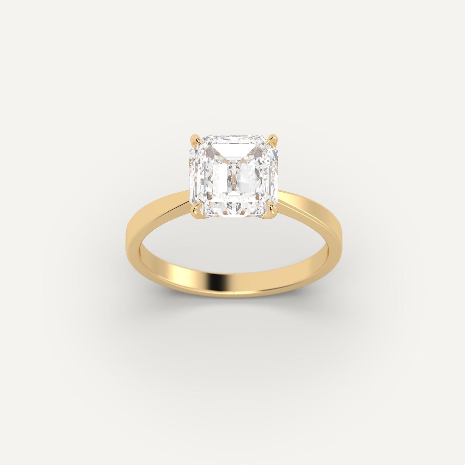3 Carat Asscher Cut Diamond Engagement Ring - Platinum Solitaire Setting for Women | Perfect for Proposals, Anniversaries & Special Occasions