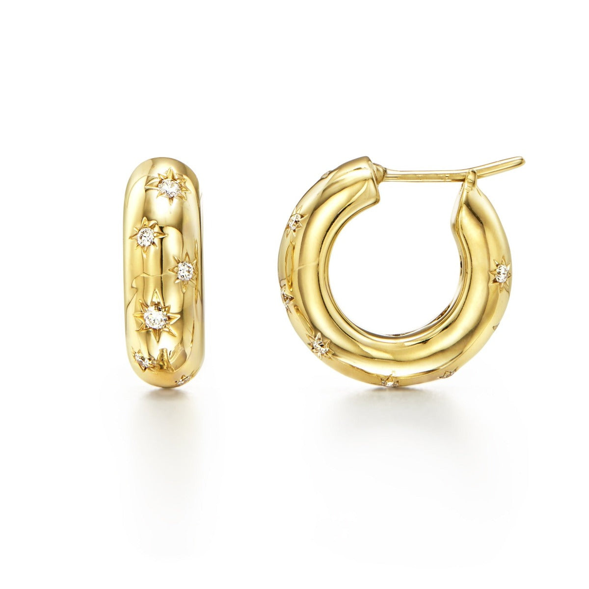 Temple St. Clair Cosmos Hoop Earrings - 18K Gold Plated Dainty Hoops for Women | Perfect for Everyday Wear, Date Night & Special Occasions