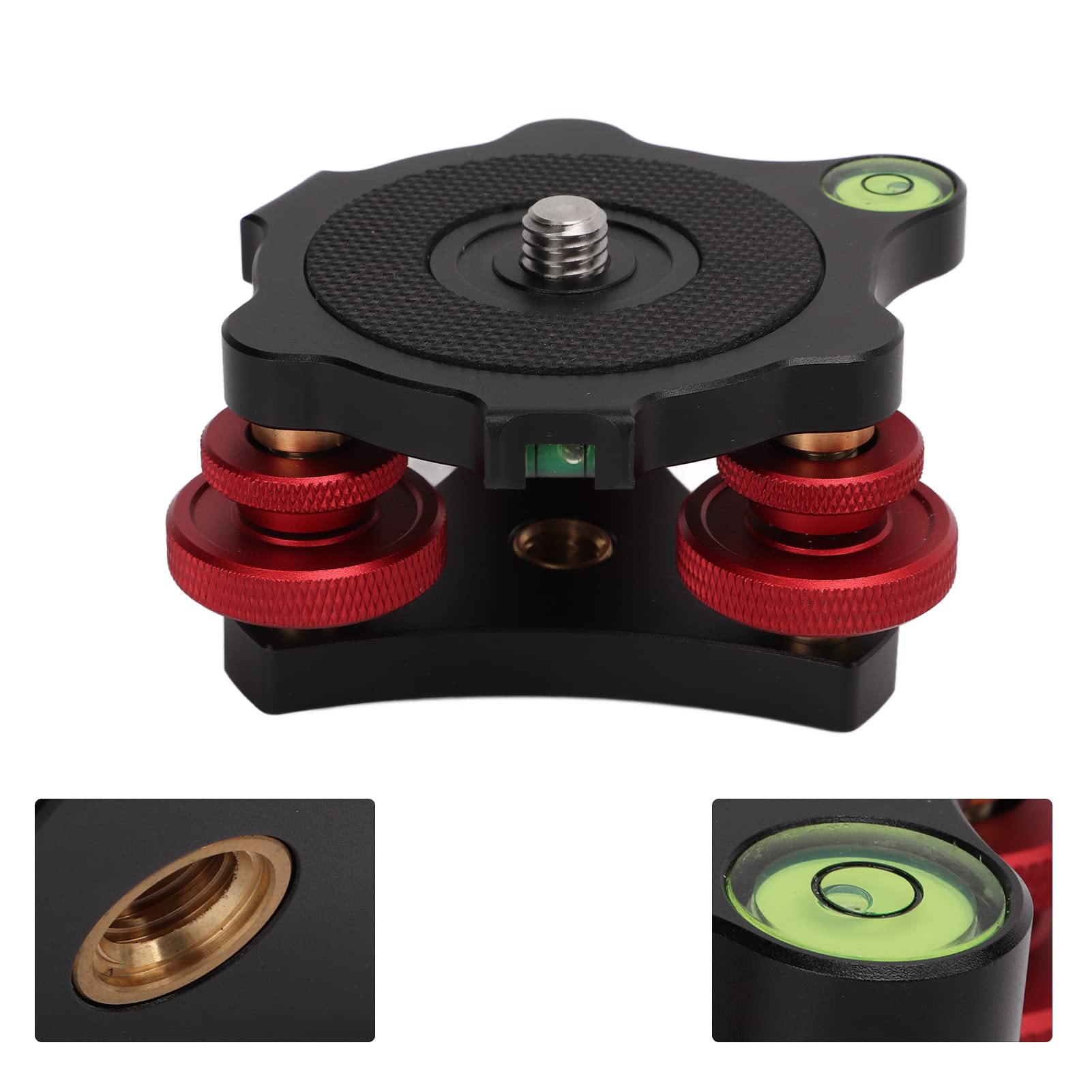 LP-64 Aluminum Triple Wheel Bubble Level for Tripod Leveling Head - Camera Tripod Ball Head Leveling Base Accessory - Perfect for Photography, Surveying & Construction Equipment Leveling
