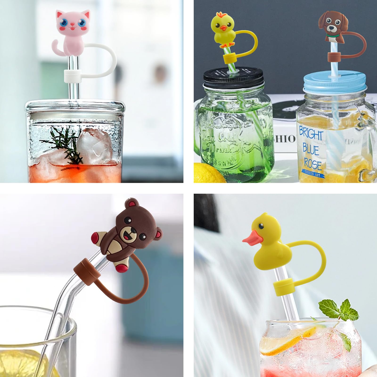 9 PCS Silicone Straw Covers for Stanley Cups - Dust-Proof Reusable Straw Caps for Water Bottles, Tumblers & Travel Mugs - Perfect for Outdoor, Gym, Office & Daily Hydration