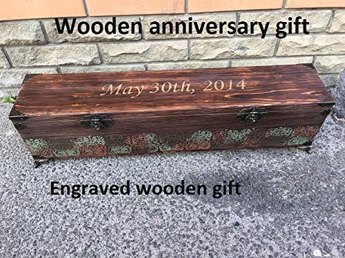 Personalized Engraved Wooden Gift Box - Custom 5th Anniversary Present for Her - Perfect for Wedding, Anniversary & Romantic Occasions