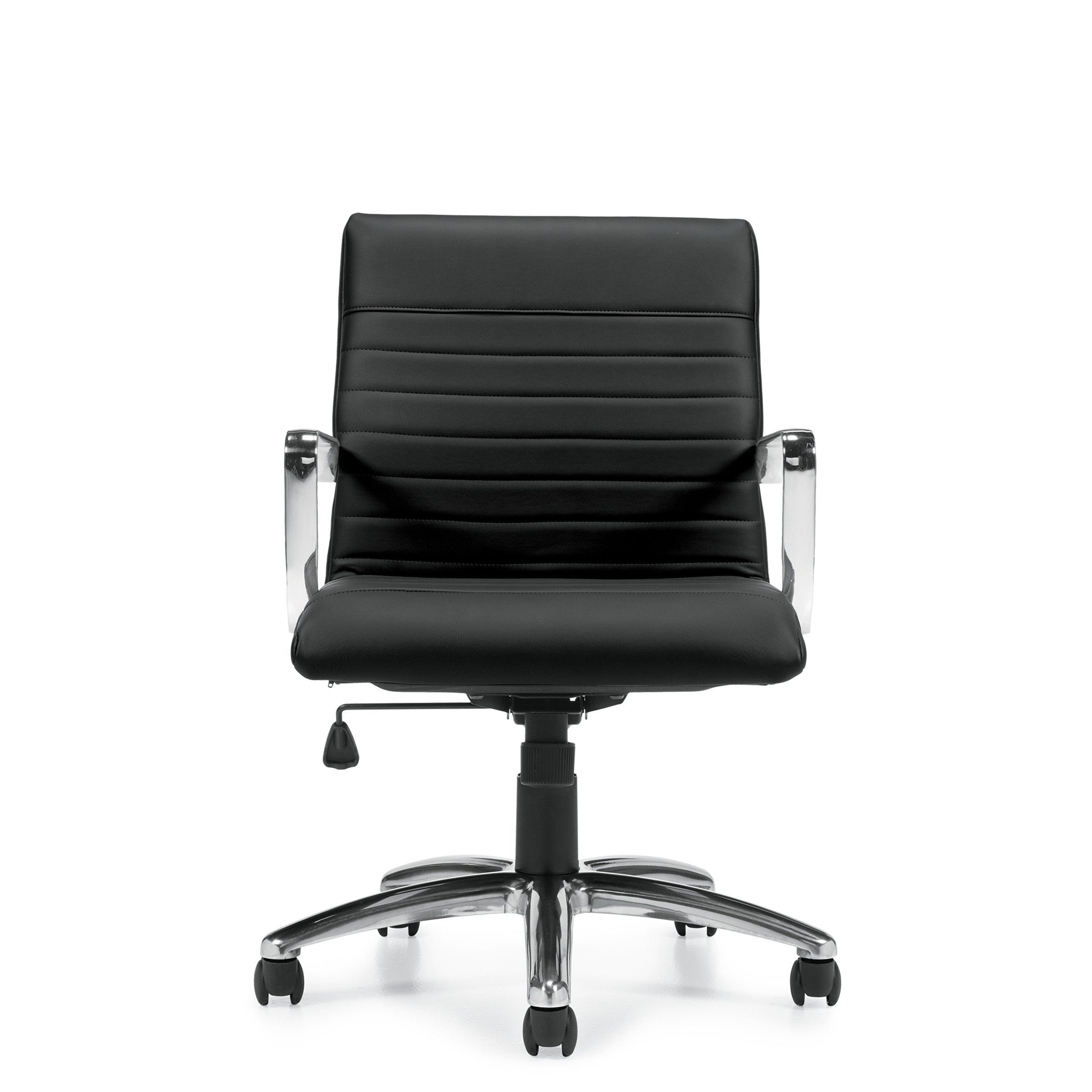 OTG11734B Mid Back Luxhide Tilter Office Chair - Ergonomic Swivel Task Chair with Adjustable Height & Tilt for Home Office, Computer Desk, and Workspace Comfort