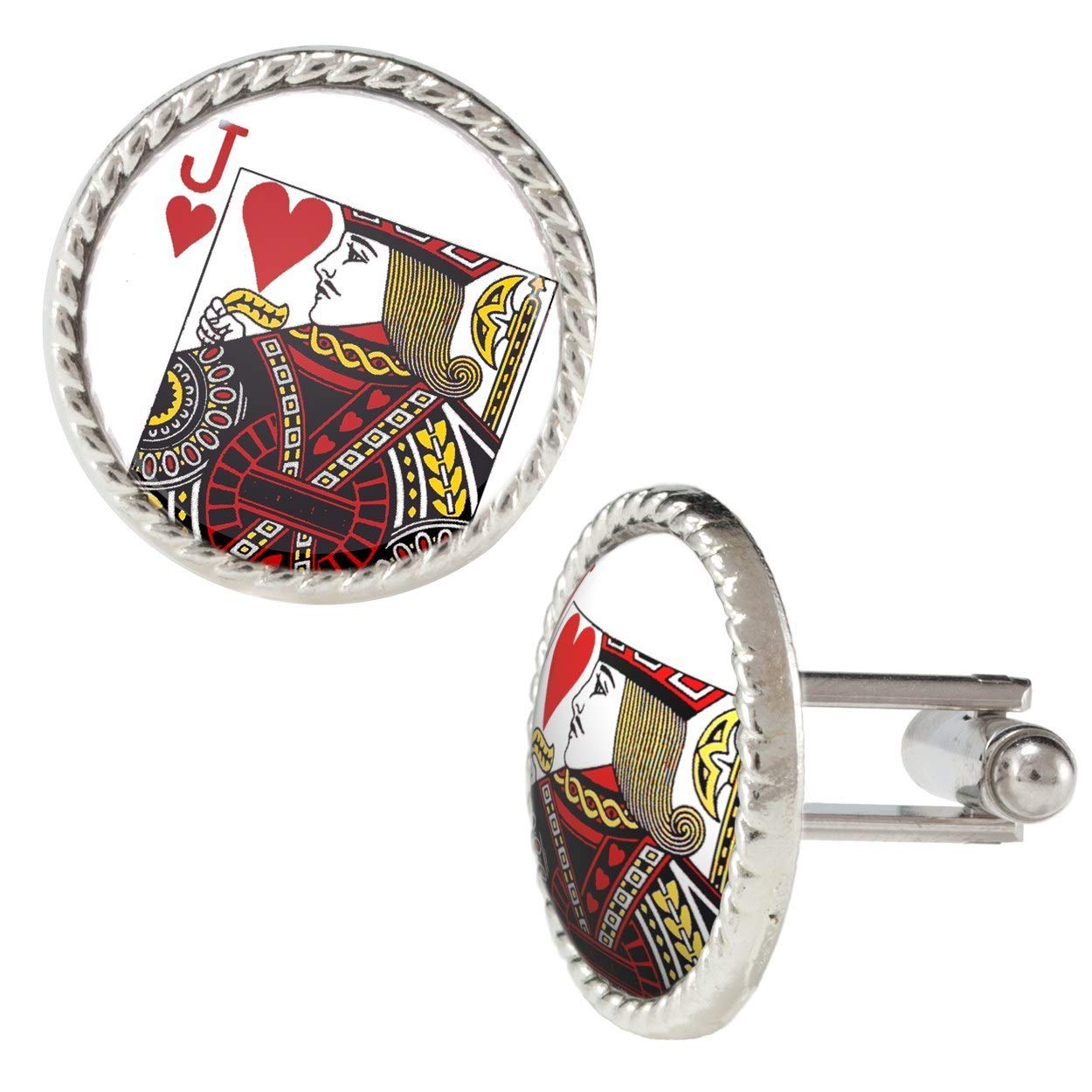 Jack of Hearts Playing Cards Cufflinks - Unique Poker Gift for Men