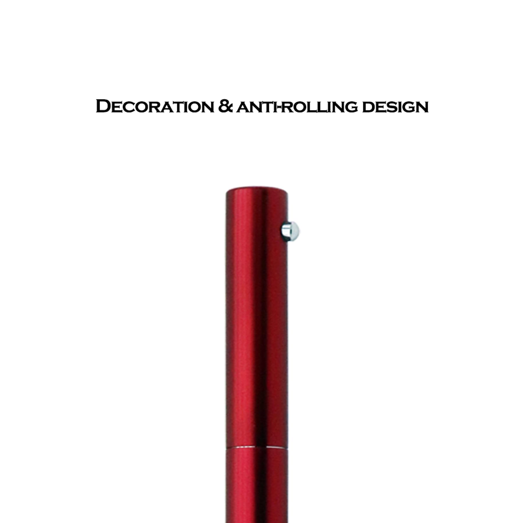 DUNBONG Retractable Metal Gel Pen - 0.5mm Medium Point Ballpoint Pens with Smooth Black Gel Ink (Red Barrel) - Perfect for Office, School, Note Taking & Gift Giving