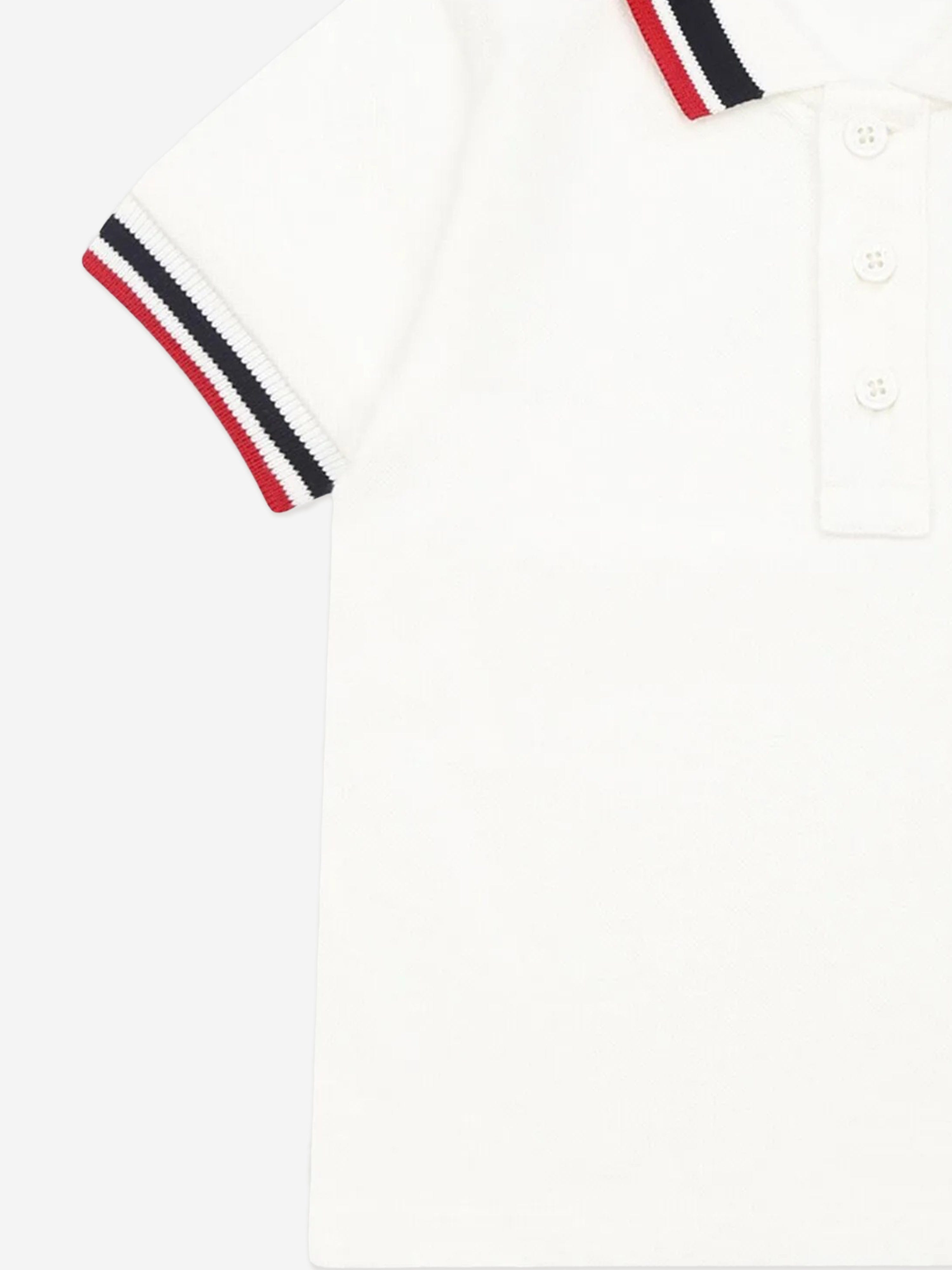 Baby Boys Logo Polo Shirt in White - Soft Cotton Short Sleeve Top for Toddlers | Perfect for Playdates, Parties & Family Photos