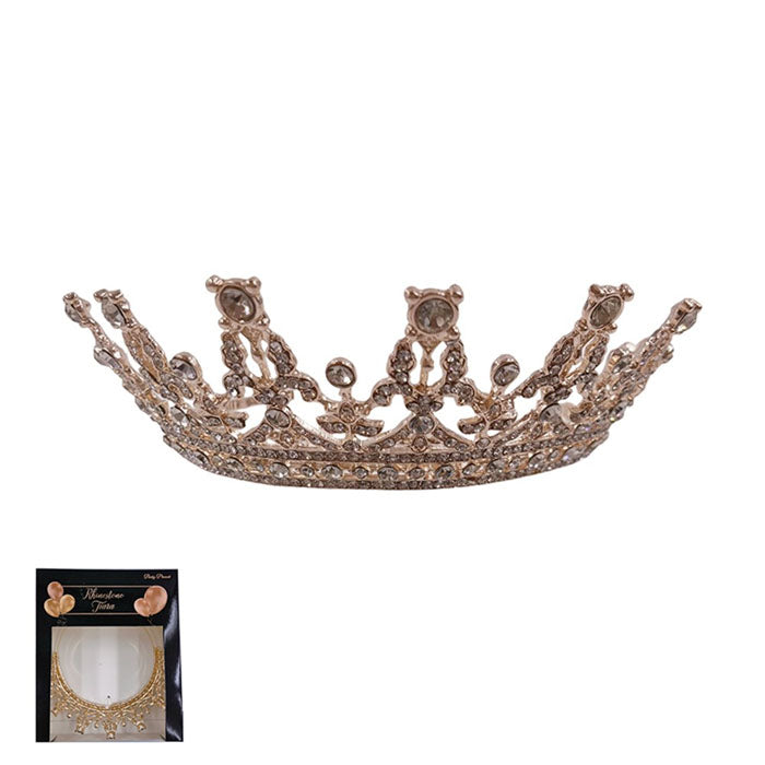 Sparkling Rhinestone Tiara for Women - Elegant Gold & Rose Gold Wedding Crown | Perfect for Bridal, Prom, Pageant & Special Occasions