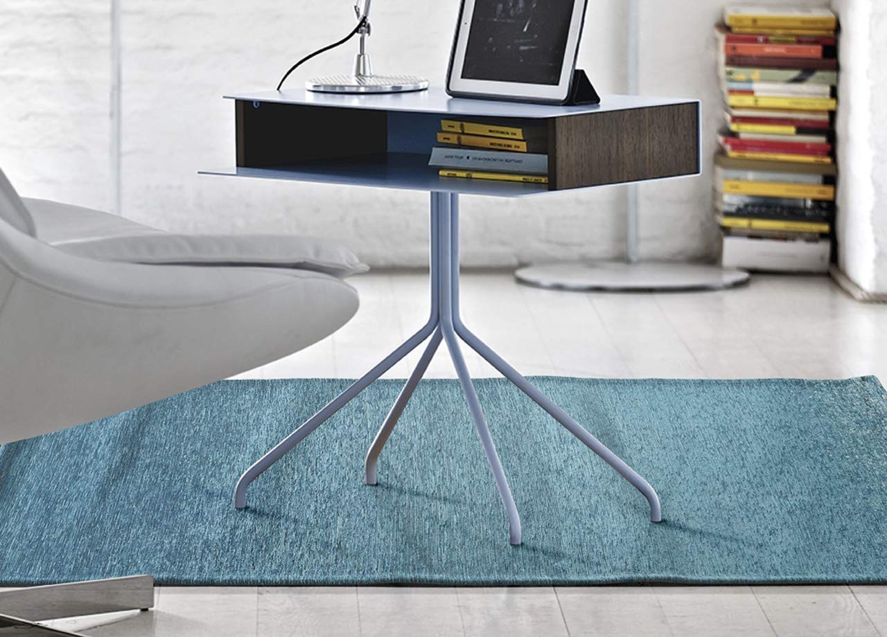 BIANCHERIAWEB Non-Slip Velour Rug for Bedroom and Living Room - Jupiter Jeans Design by Suardi 200x280 cm Blue Denim - Perfect for Home Decor, Cozy Floor Covering & Modern Interior Design