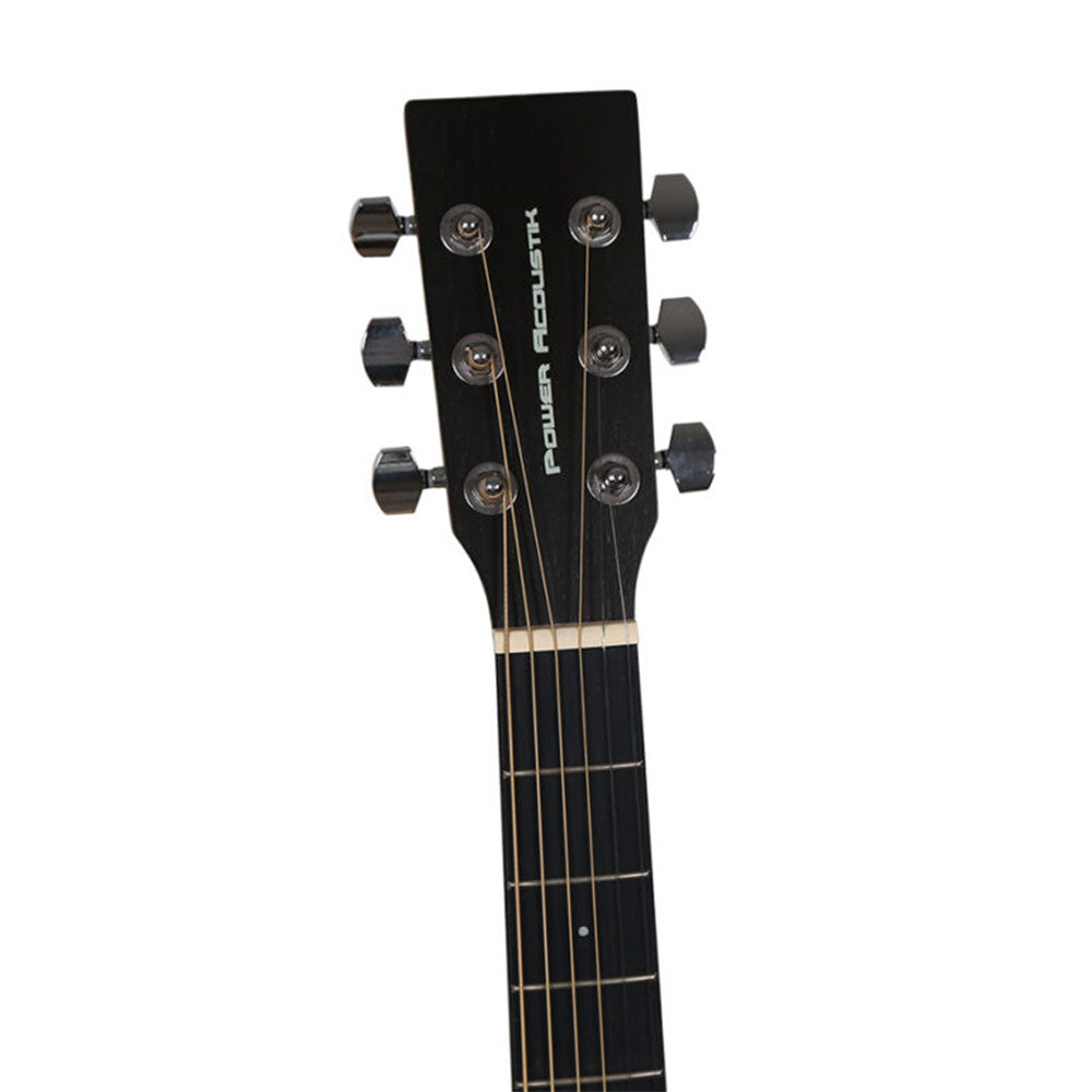 Power Acoustik GTRB RAVEN 41 Inch Handmade Sapele Acoustic Guitar Bundle with Case, Strap, Picks & Tuner - Perfect for Beginners, Travel & Campfire Performances