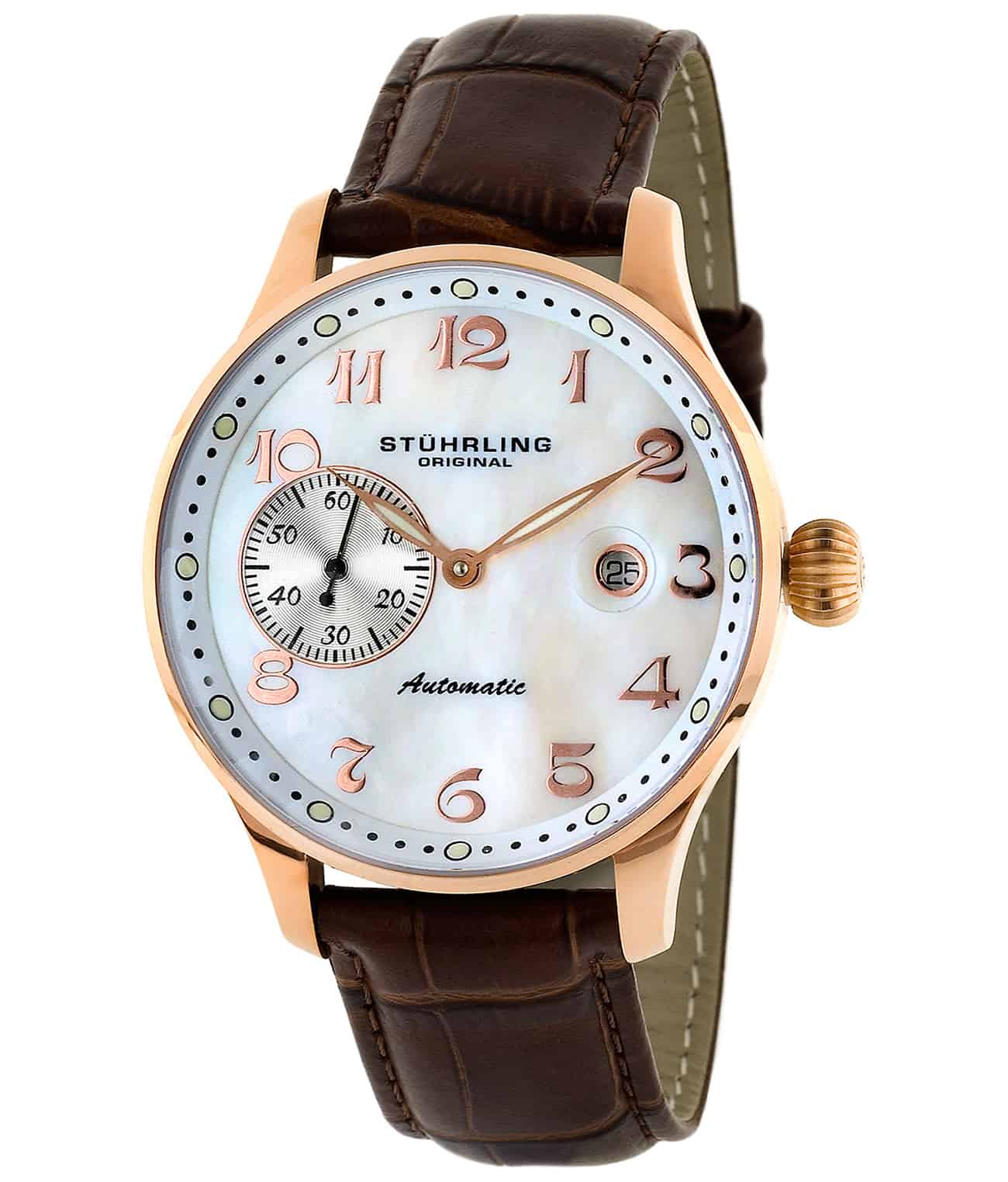 White Dial / Silver Case / Black Leather Strap Tang Buckle