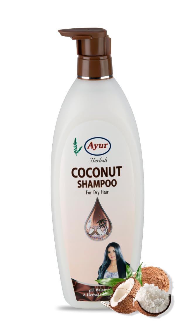 Ayur Herbals Coconut Oil Shampoo for Dry Hair - 500ml | Hydrating & Nourishing Formula for Damaged Hair - Perfect for Daily Use & Scalp Care