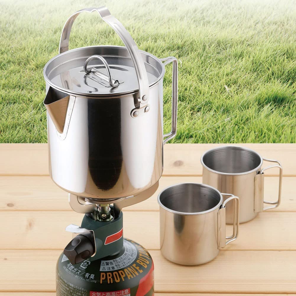 Foldable Stainless Steel Stovetop Tea Kettle - 1.2L Portable Camping Kettle for Outdoor Picnics, Hiking & Travel - Compact Cookware for Stove Top Use