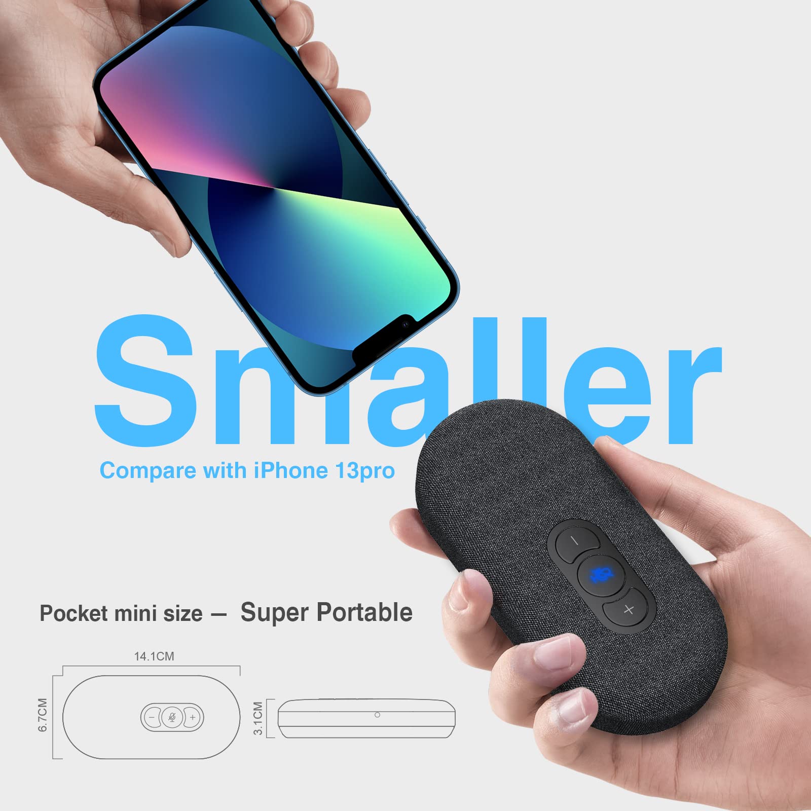 Premium USB Speakerphone for Virtual Meetings - 360° Voice Pickup, Noise Cancelling, Plug & Play - Compatible with Zoom, Teams, Skype - Ideal for Home Office, Conference Calls & Online Classes