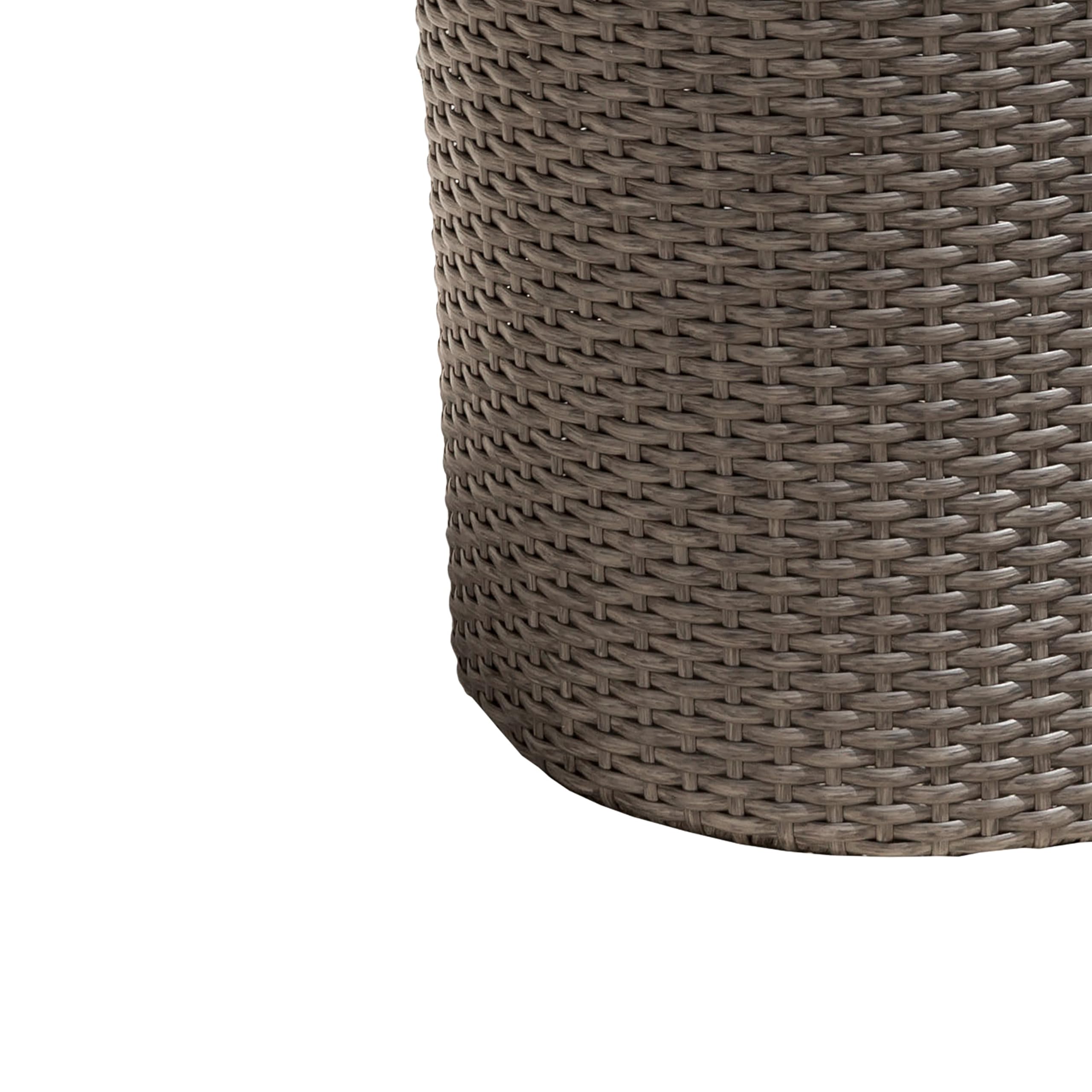 Christopher Knight Home Keaton Wicker Barrel Side Table, Dark Gray - Rustic End Table for Living Room, Patio, or Bedroom Decor