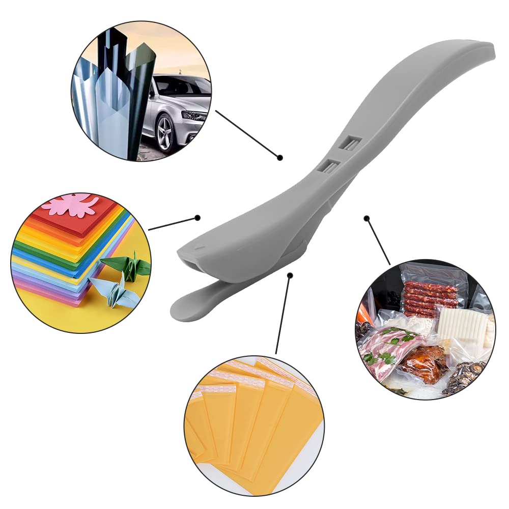 EHDIS 2-Pack Wrapping Paper Cutter - Sliding Roll Cutter Tool for Christmas Gifts, Holiday Wrapping, Vinyl, Crafts & Paper Rolls (Grey) - Perfect for DIY Projects, Gift Wrapping & Crafting
