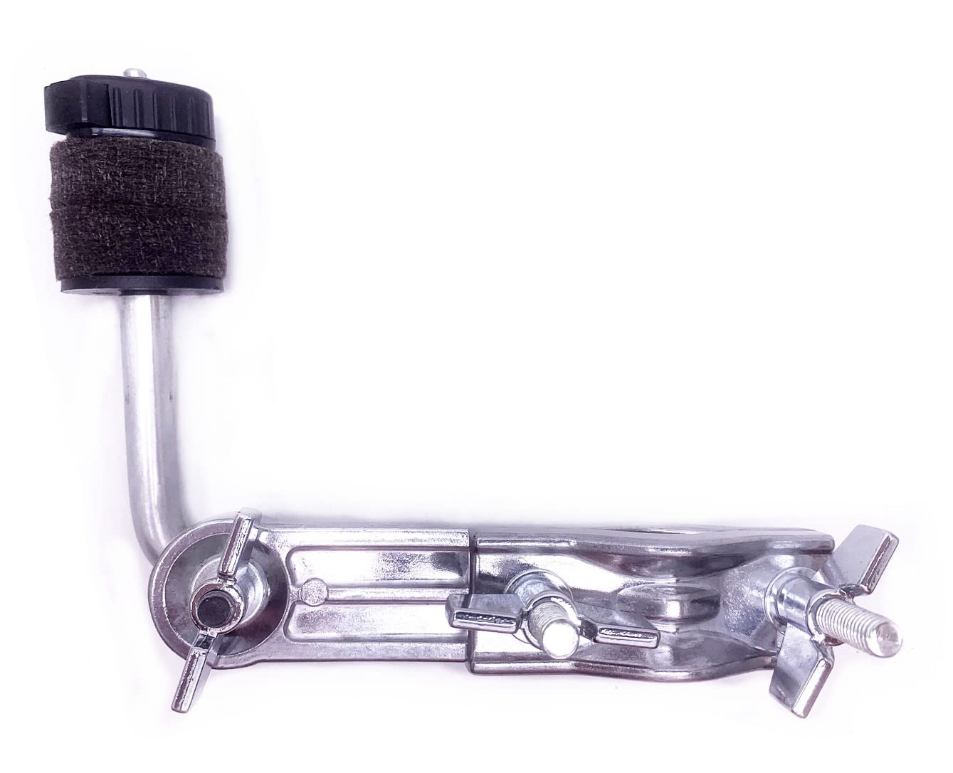 Premium Cymbal L-Arm Rod with Bracket Holder & Extension Arm - Silver Drum Set Accessory | Heavy-Duty Boom Arm with Secure Mounting Clamp | Perfect for Drum Kits, Live Performances & Studio Recording