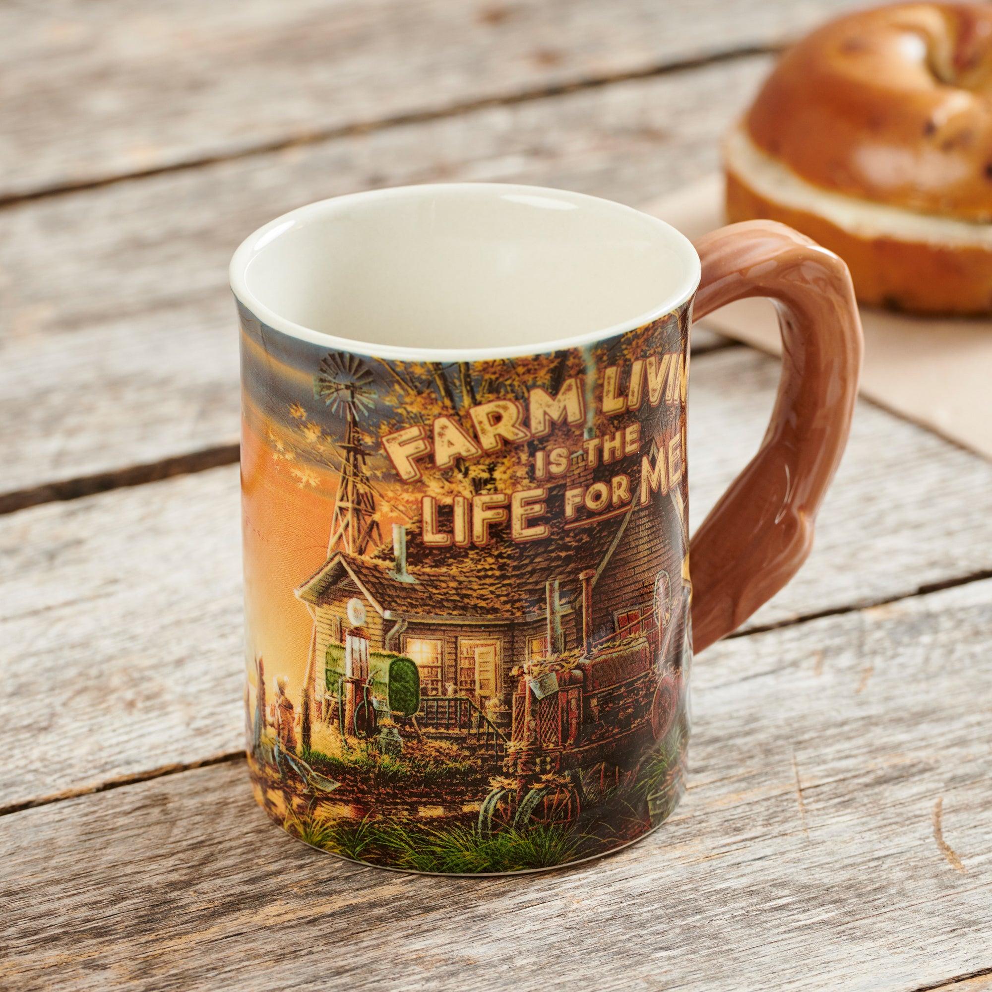 Farm Living is the Life for Me! Handcrafted Ceramic Mug - Perfect for Coffee, Tea & Cozy Farmhouse Decor