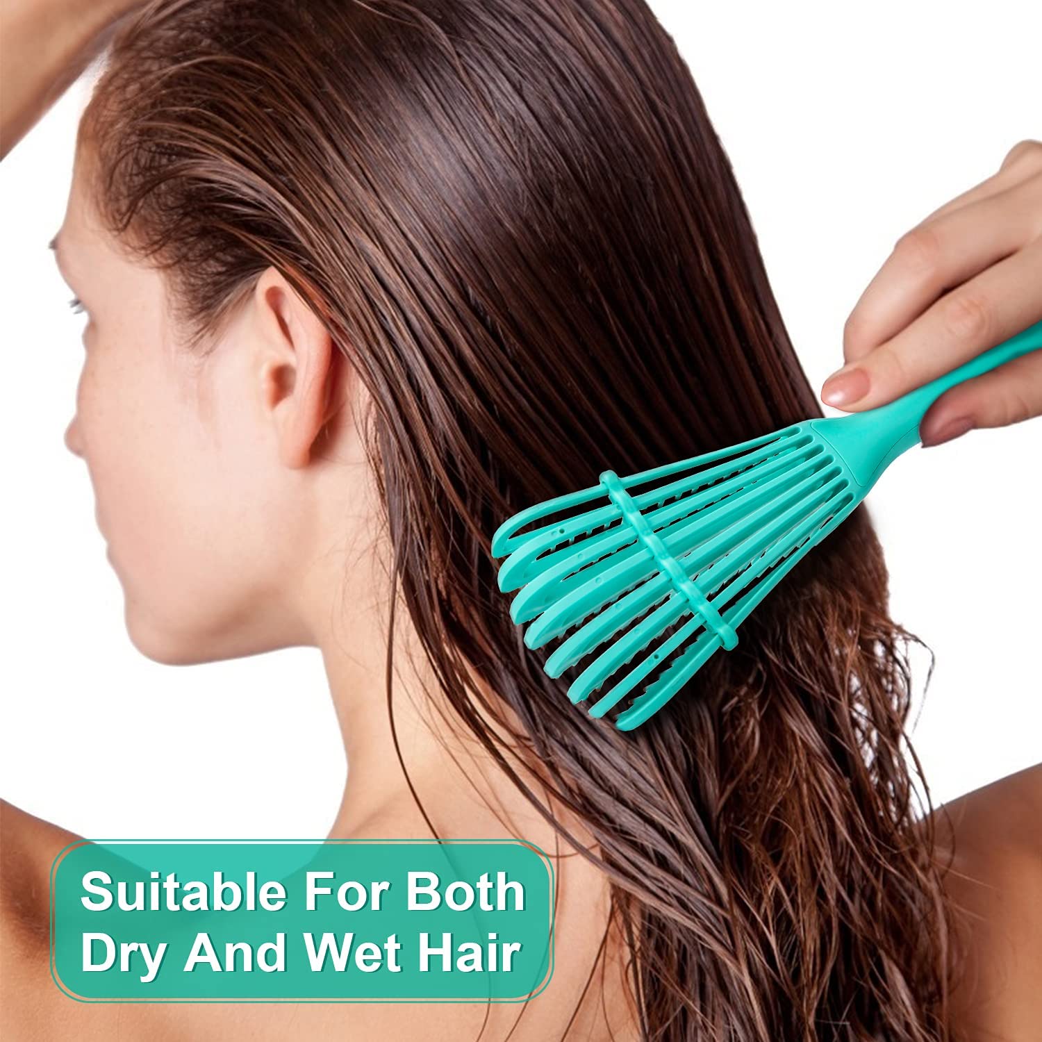 **Ayushicreationa Silicone Hair Detangler Brush for Kinky, Wavy, Curly, Coily Hair - Gentle on Wet, Dry, Oiled, Thick & Long Hair - Scalp Massage for Natural Hair Care - Perfect for Home, Travel & Salon Use - 1pc, Multi**