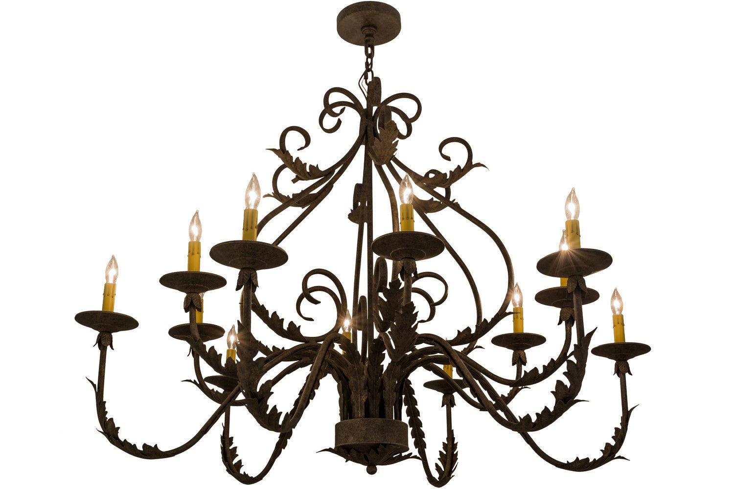 12-Light Crystal Chandelier for Dining Room - Modern Ceiling Light Fixture with LED Bulbs for Home Decor & Wedding Venue Lighting
