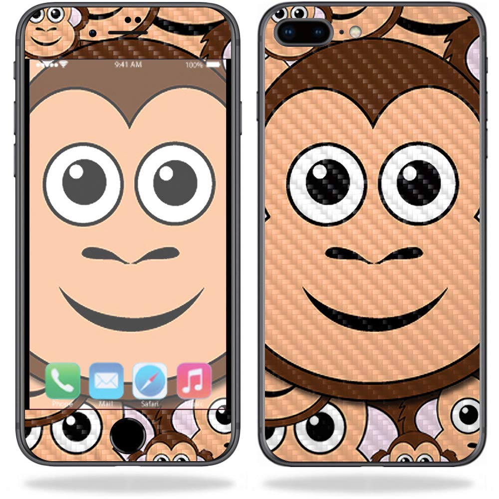 Premium Carbon Fiber Skin for Apple iPhone 8 Plus - Monkey Design | Protective & Durable Textured Cover | Easy to Apply & Remove | Made in USA | Perfect for Daily Use, Travel & Style Protection