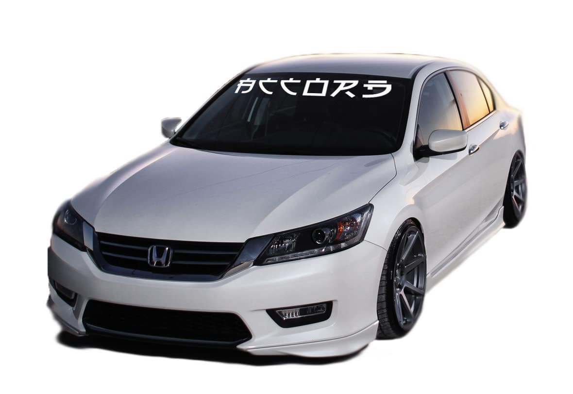 Honda Accord Windshield Decals - Custom Chinese Letter Vinyl Stickers for Car Windows - Perfect for Personalization, Car Shows, and Asian-Themed Events