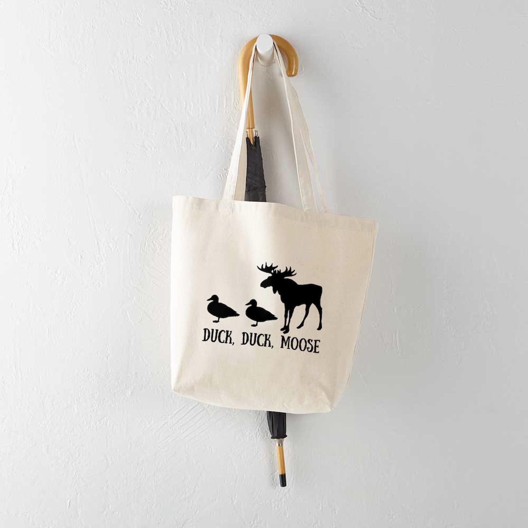 Duck Duck Moose Canvas Tote Bag - Eco-Friendly Reusable Shopping Bag for Groceries, Beach & Daily Use | Natural Cotton Carryall Tote