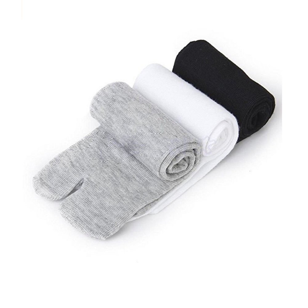 3 Pairs Japanese Tabi Socks - Split Toe Ninja Slippers for Kimono & Martial Arts - Comfortable Traditional Footwear for Indoor Wear, Cosplay, and Meditation