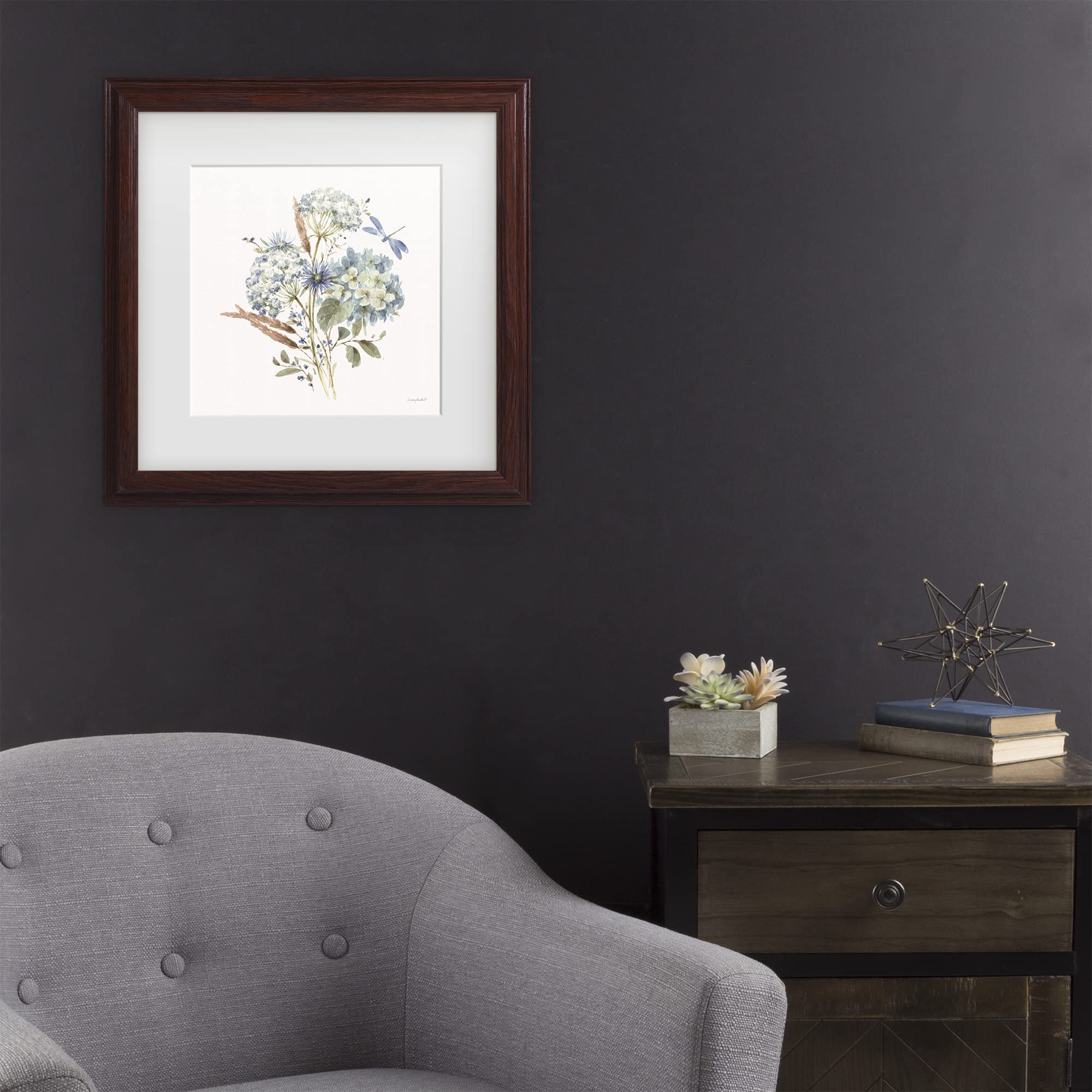 Lisa Audit Bohemian Blue 06 on White Canvas Art Print - Modern Wall Decor for Living Room, Bedroom & Office | Trademark Fine Art Collection