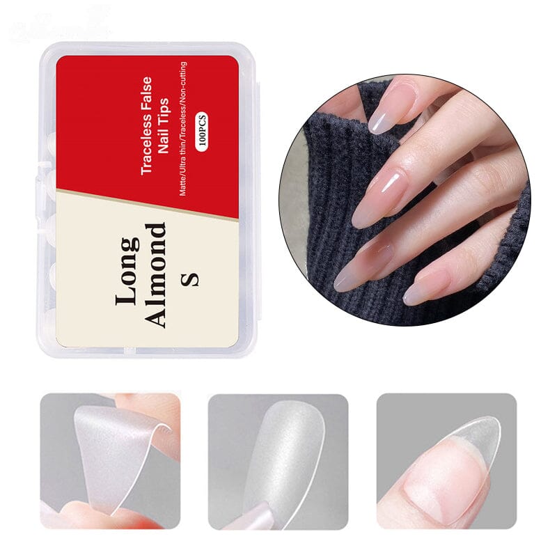 100pcs Matte Clear False Nail Tips - Acrylic Nail Extensions for Salon & DIY Manicure - Perfect for Weddings, Parties & Special Occasions