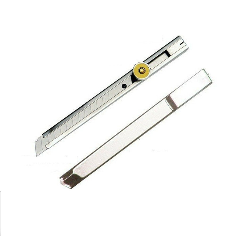 Stainless Steel Cutter S-802 Razor Knife with Knob-Lock - Heavy Duty Utility Blade for Box Cutting, Crafting & DIY Projects