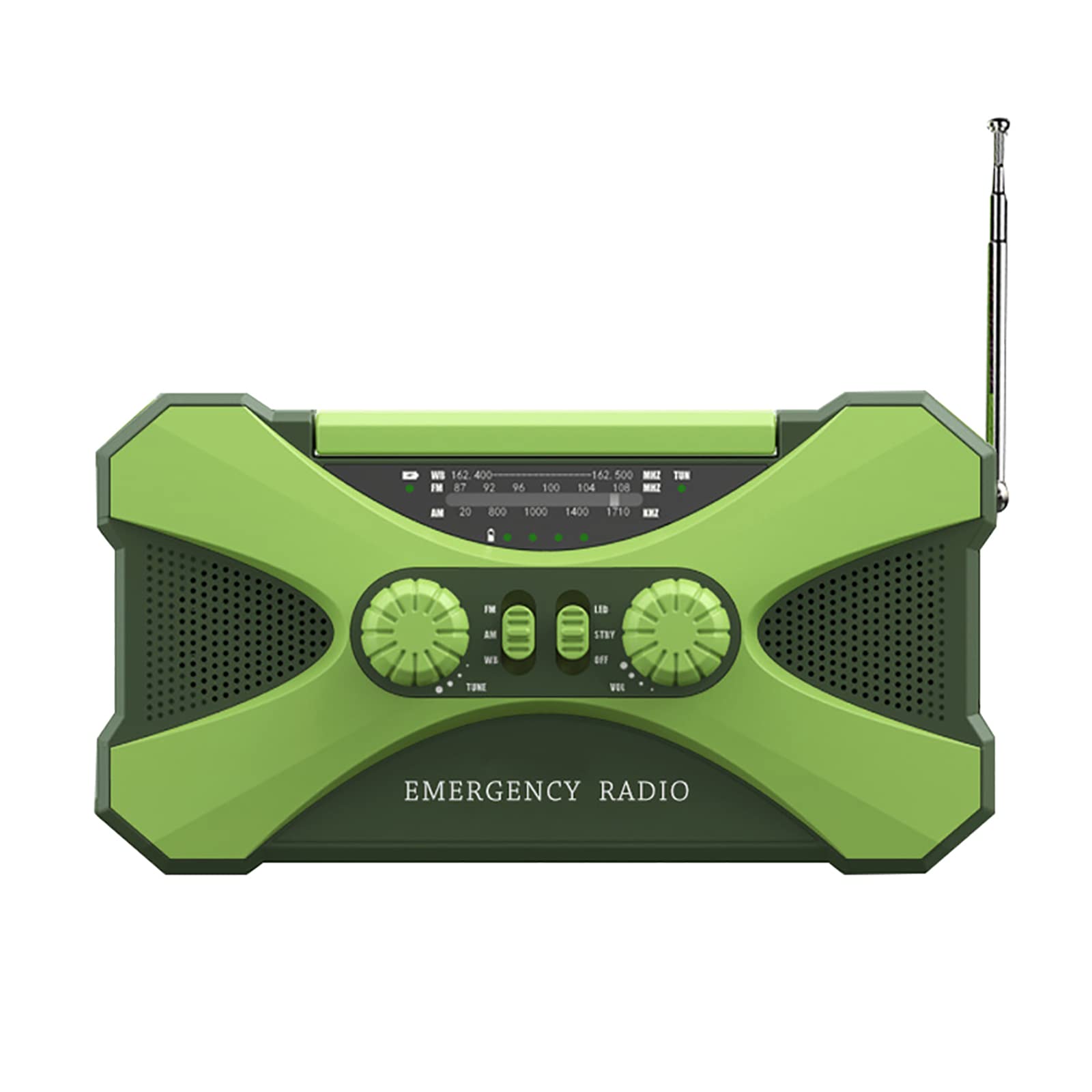 Portable Solar Hand Crank Emergency Radio with USB Charger, LED Flashlight, Reading Lamp & SOS Alarm - Perfect for Outdoor Camping, Hiking, Power Outages and Emergency Preparedness