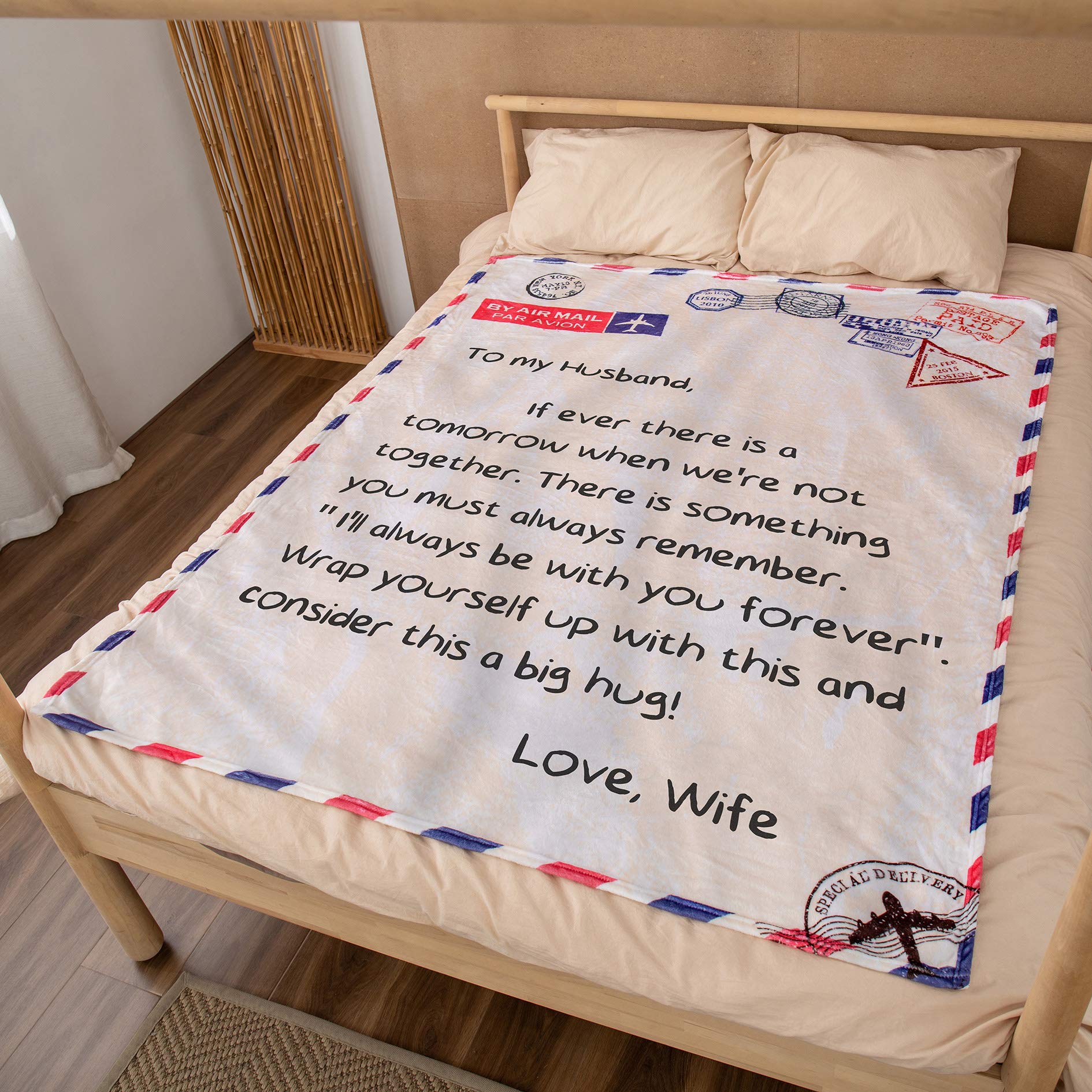 TURMTF Soft Fleece Blanket for Husband - Anniversary, Birthday, Christmas & Valentine's Day Gift Ideas from Wife - Cozy Throw Blanket for Couch, Bed & Romantic Nights