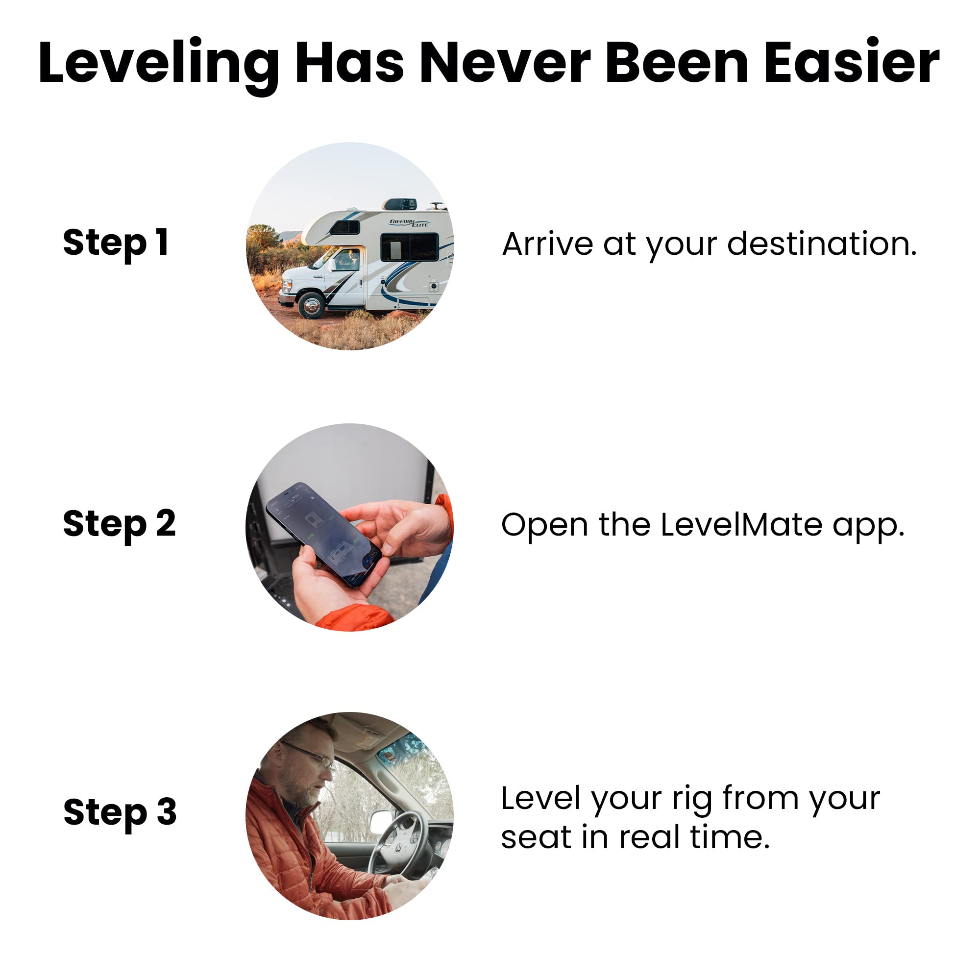 LogicBlue Technology LevelMatePRO+ Wireless RV Leveling System - Bluetooth Leveler for Campers & Travel Trailers | Easy Setup with Mobile App & Apple Watch Compatibility | Perfect for RV Camping, Road Trips & Outdoor Adventures