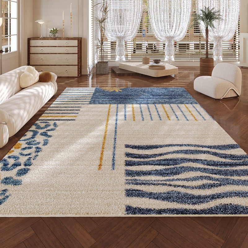 Abstract Contemporary Runner Rugs - Modern Non-Slip Hallway Carpet for Living Room, Bedside, Bathroom & Kitchen - Soft Washable Floor Mat for Home Decor & High Traffic Areas